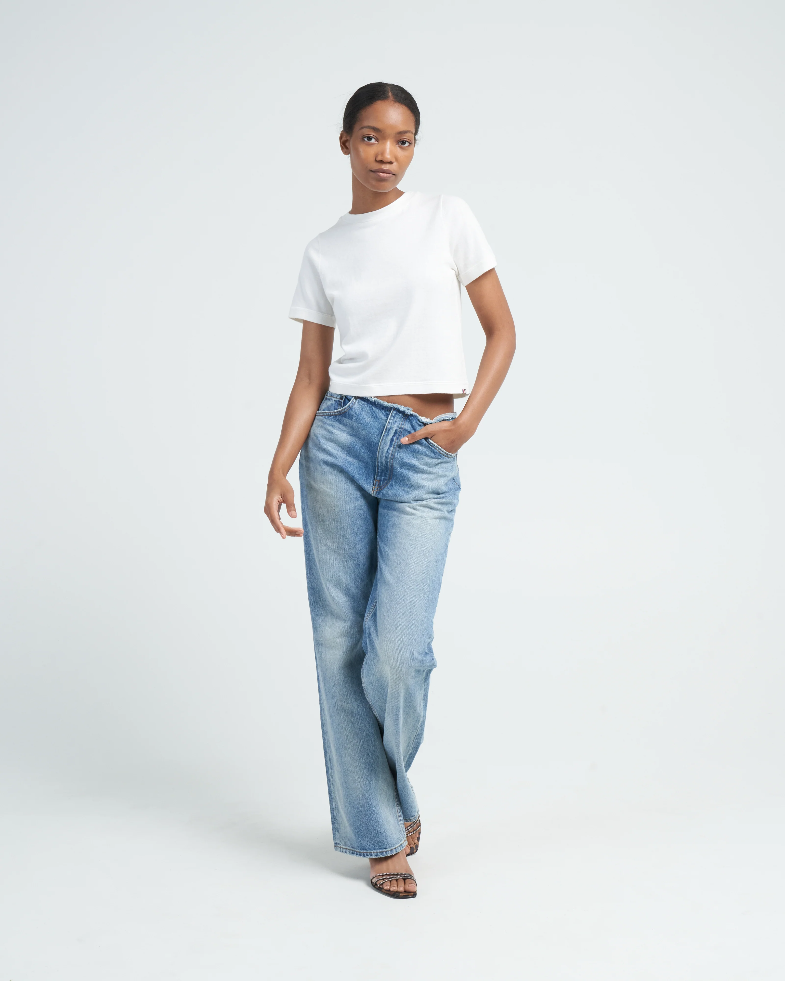 cotton cashmere tee - snow - Image 2