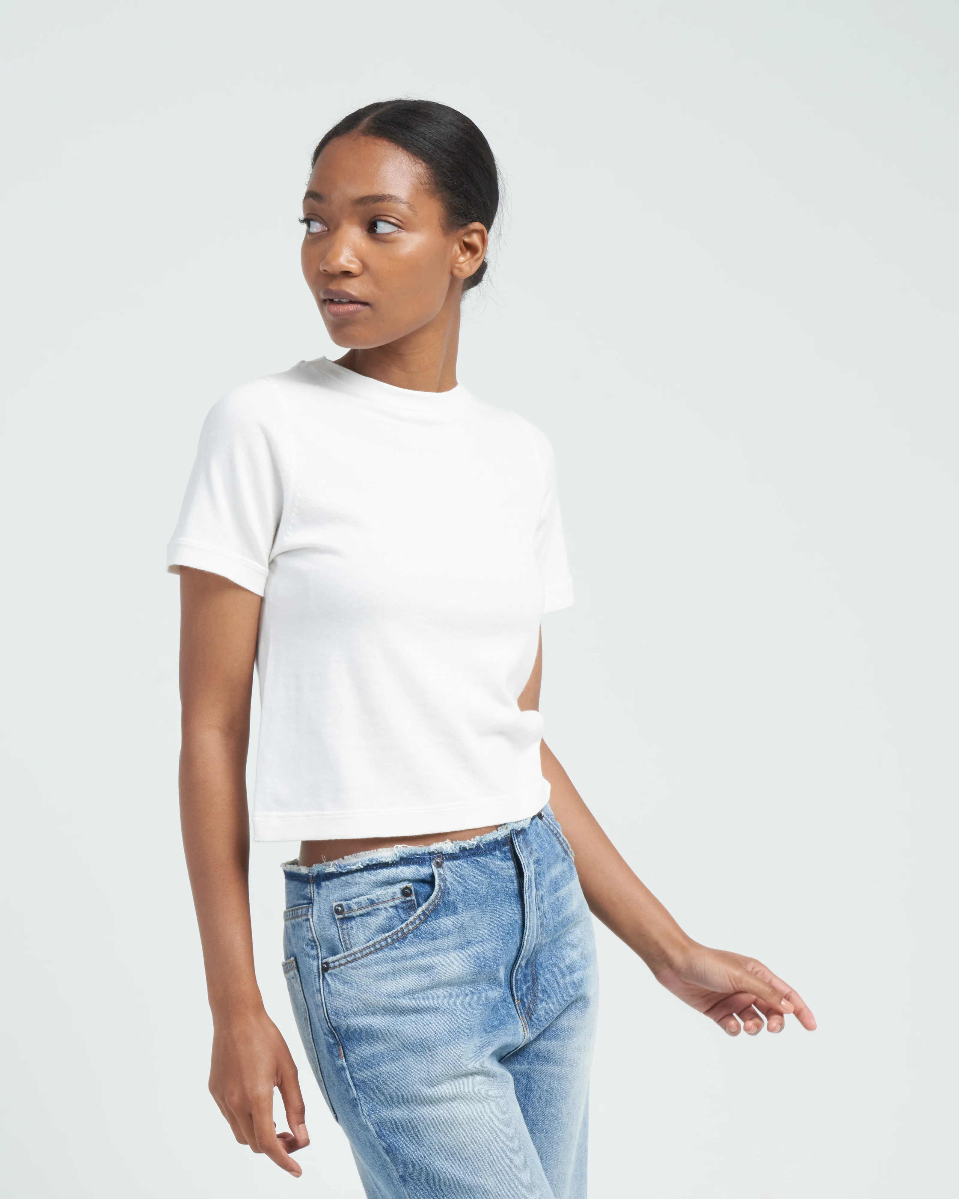 cotton cashmere tee - snow - Image 3