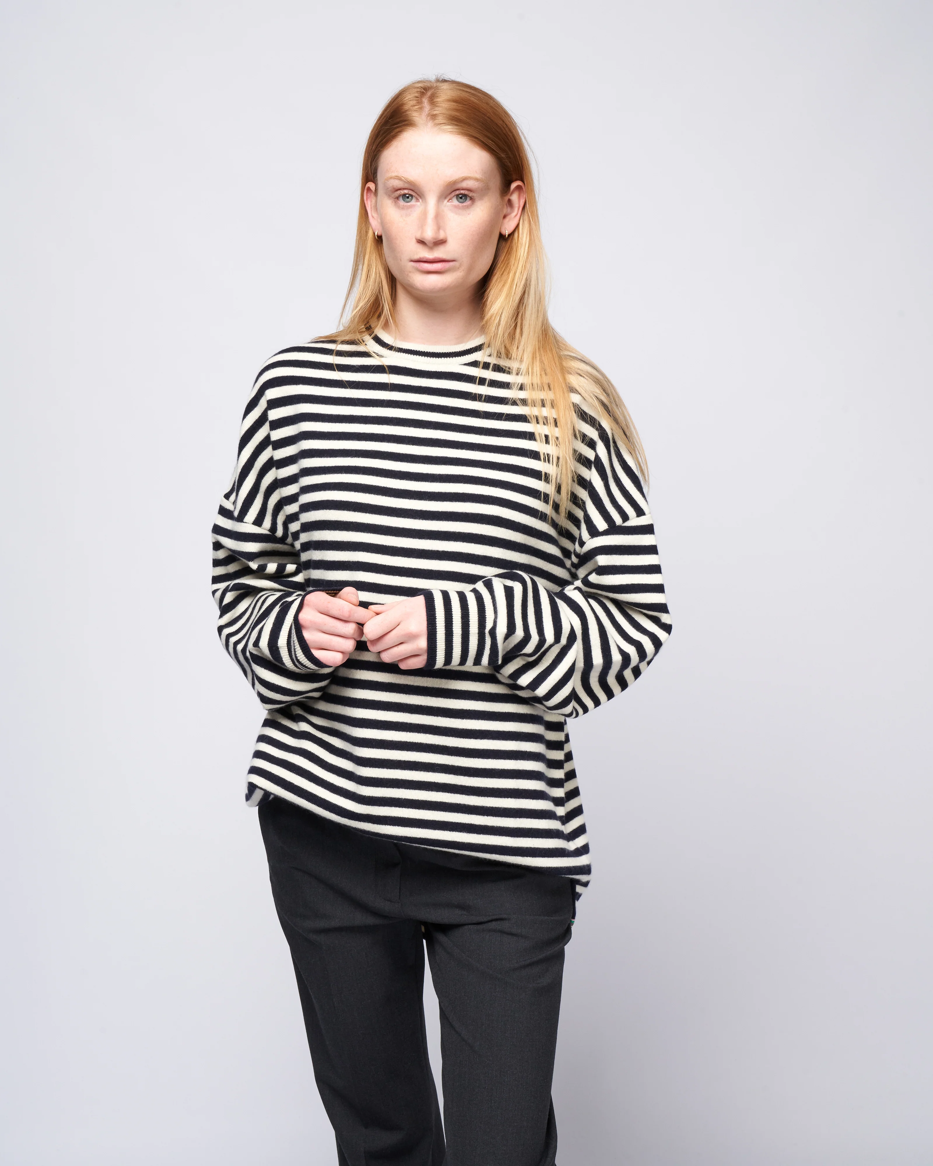 crew hop oversized crew - breton stripe