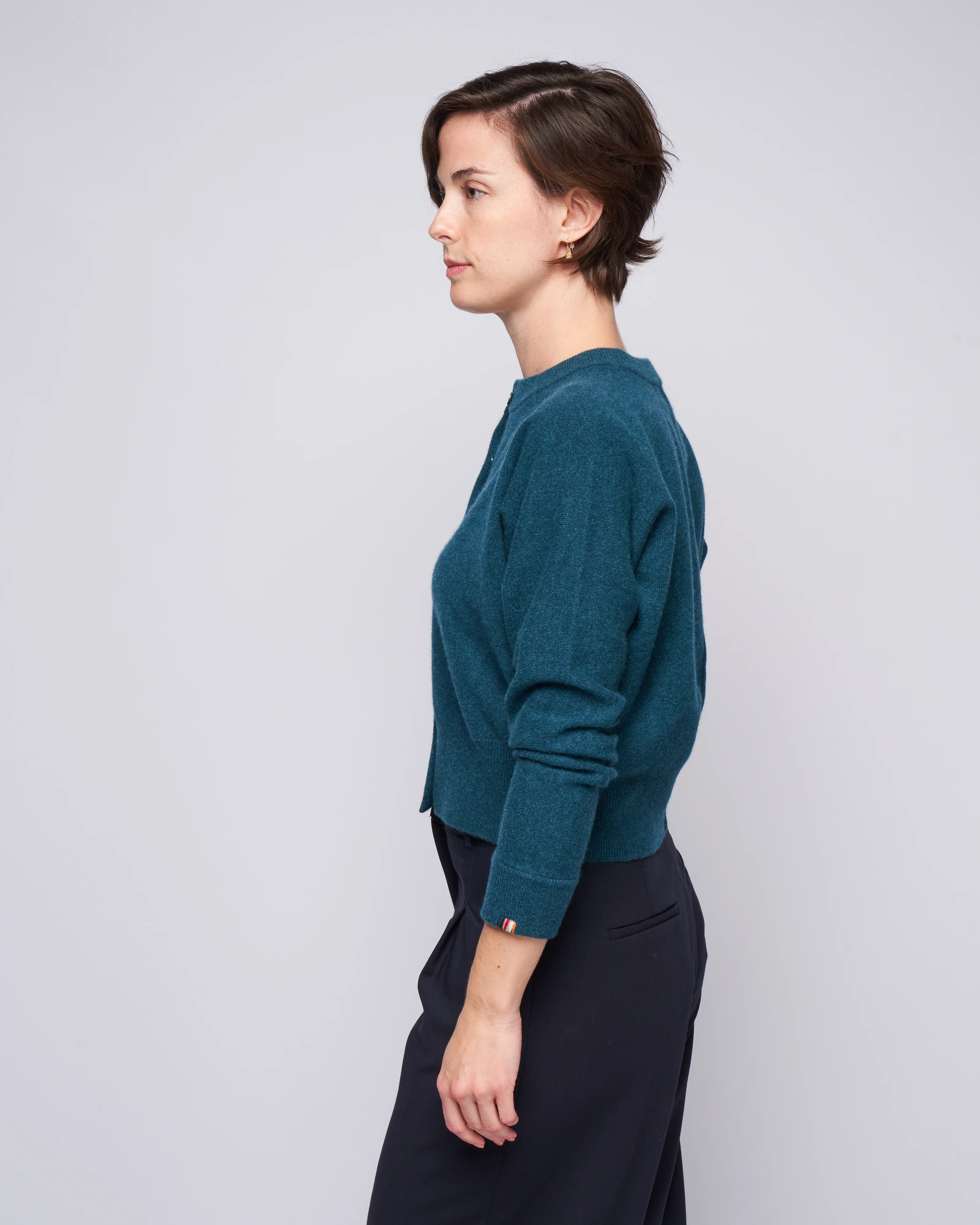 cropped cardigan - pine - Image 3