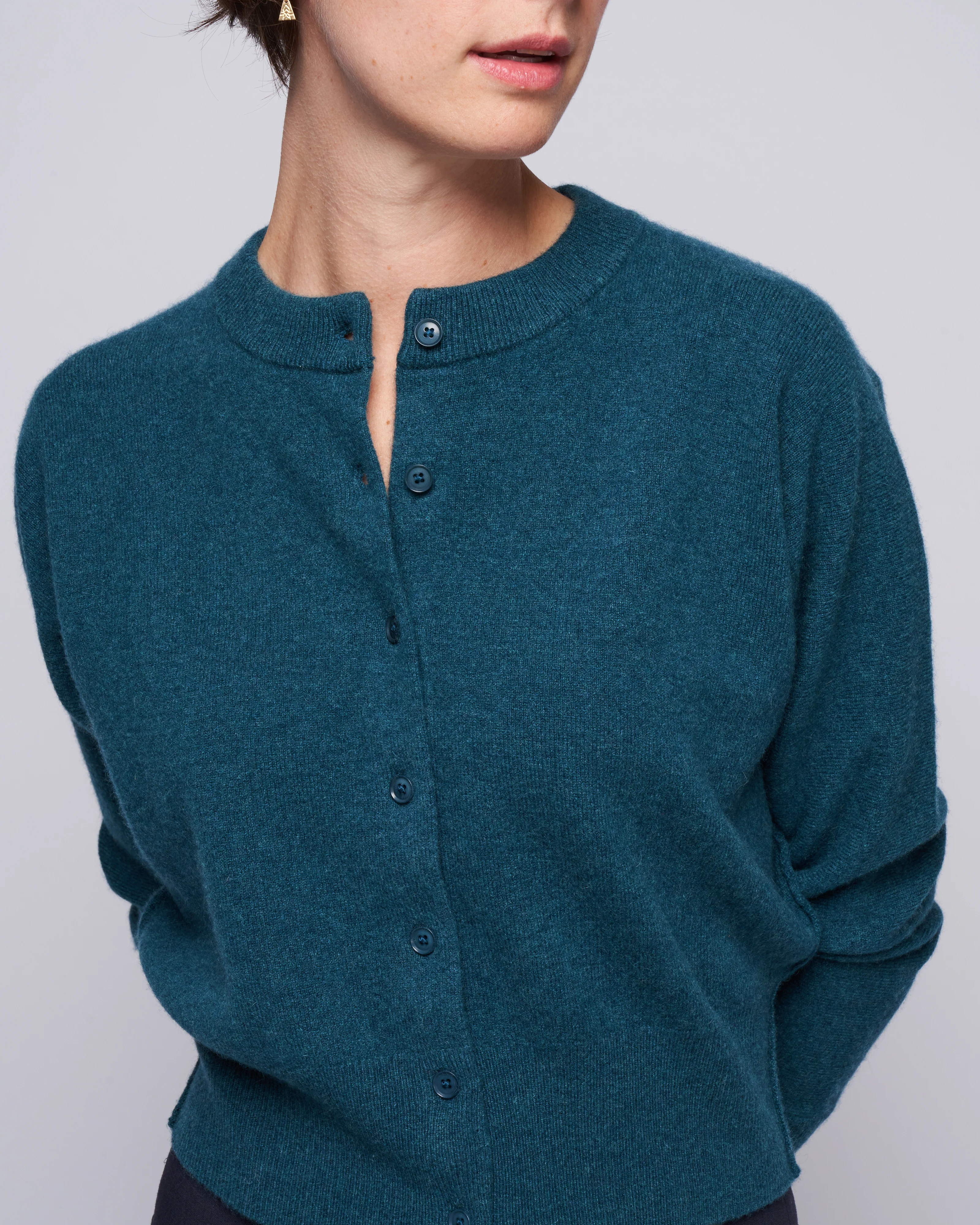cropped cardigan - pine - Image 5