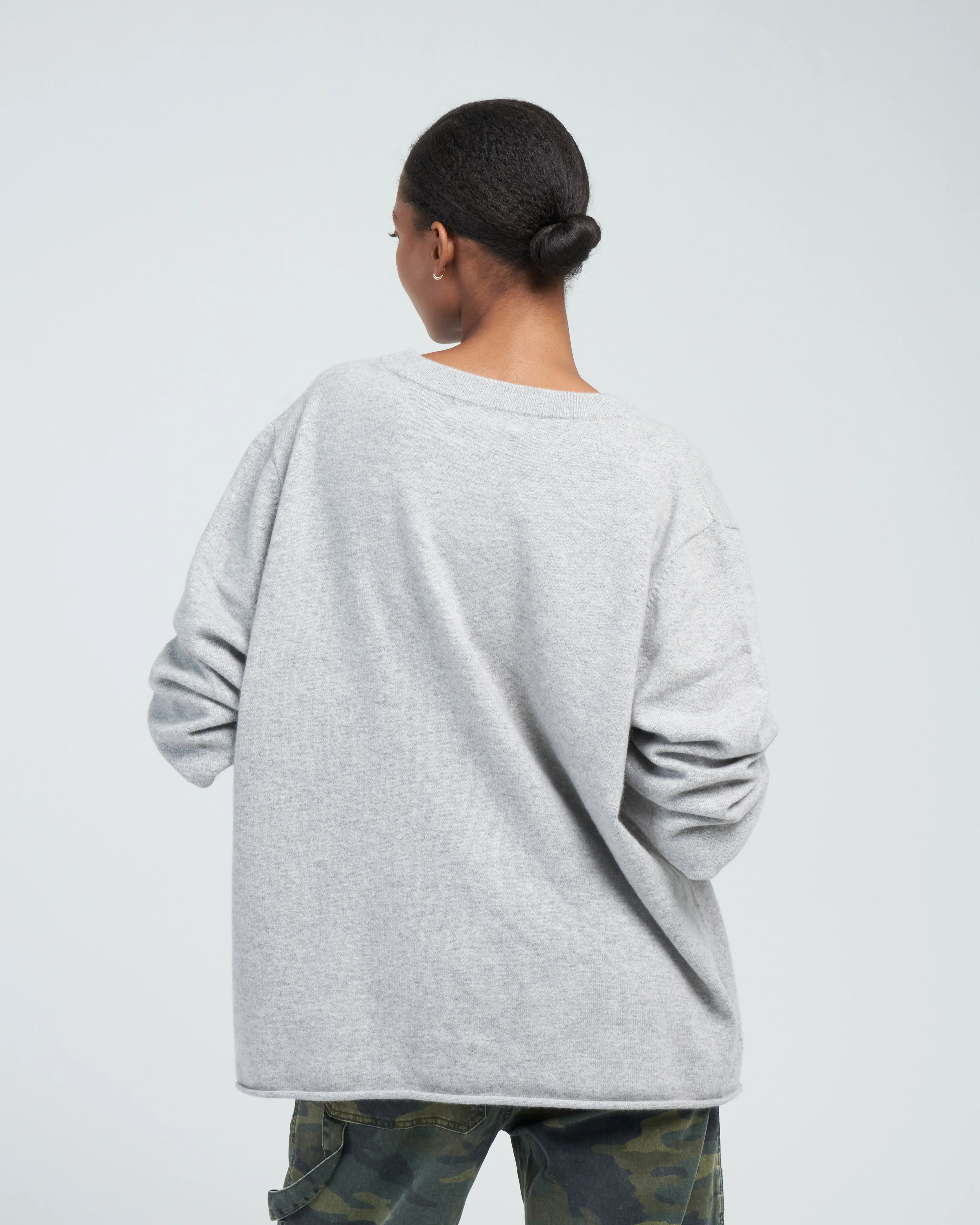 draped sleeve henley - grey - Image 4