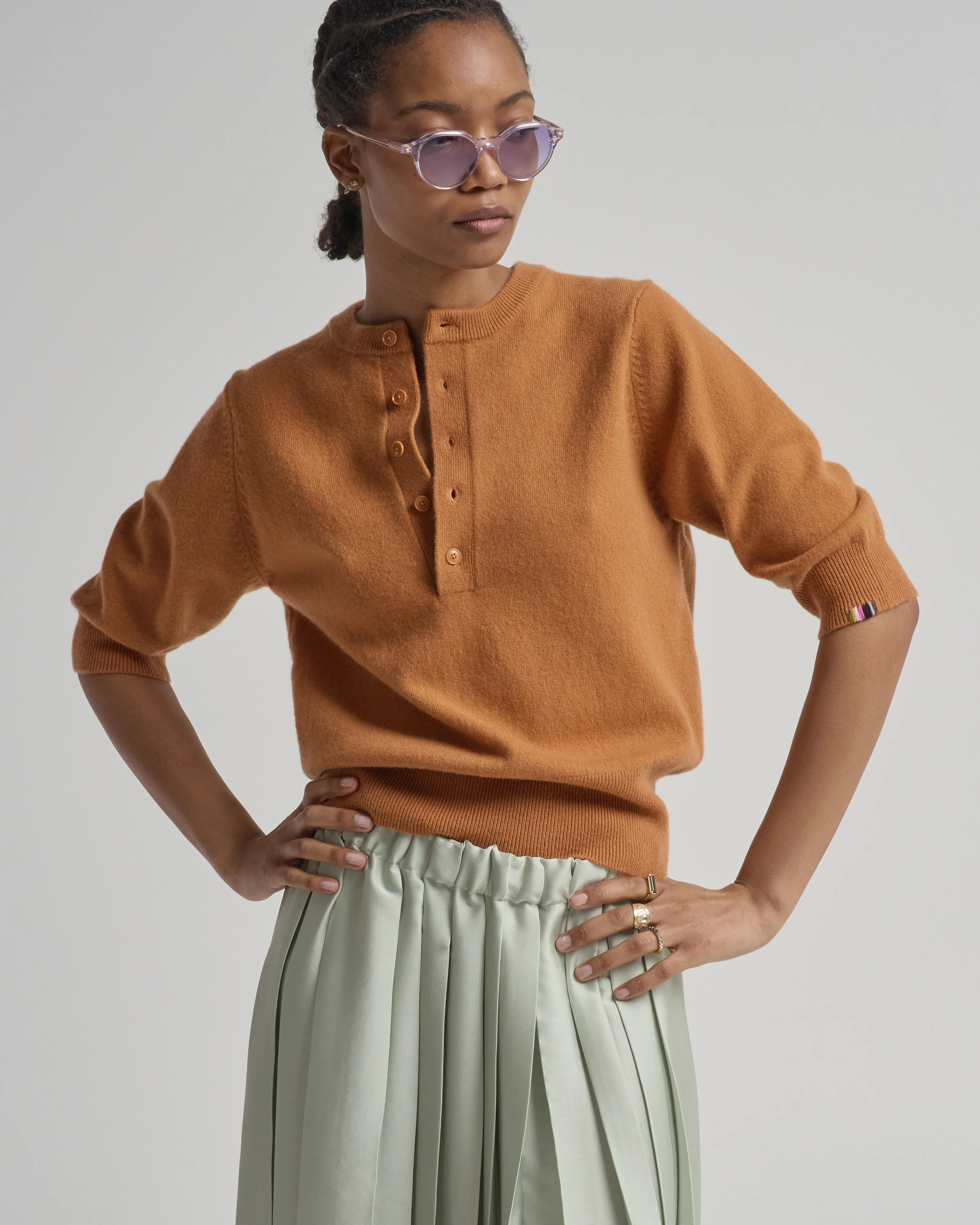 mimi cashmere ss henley - Image 2