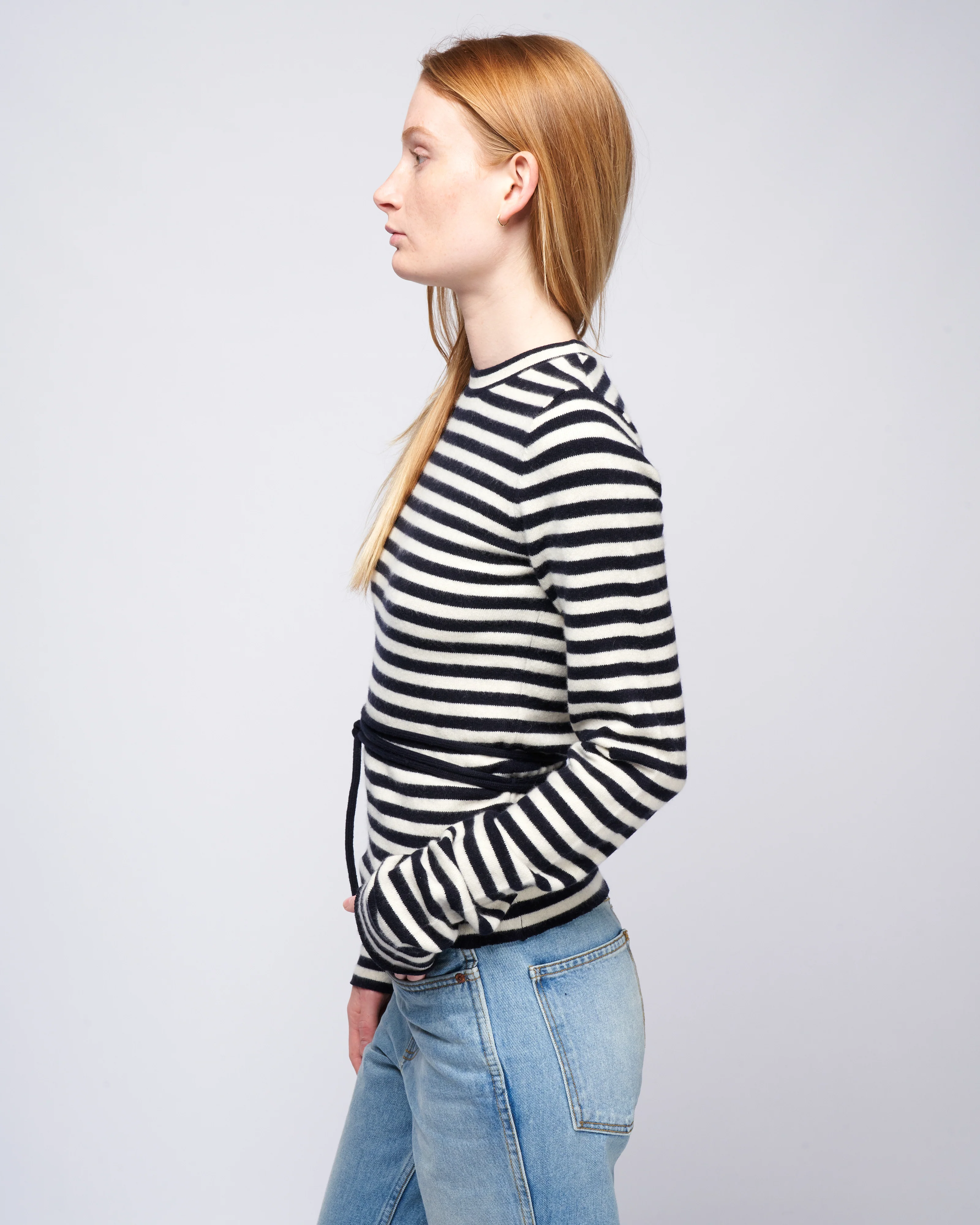minus fitted ls crew w/ strings - breton stripe - Image 3