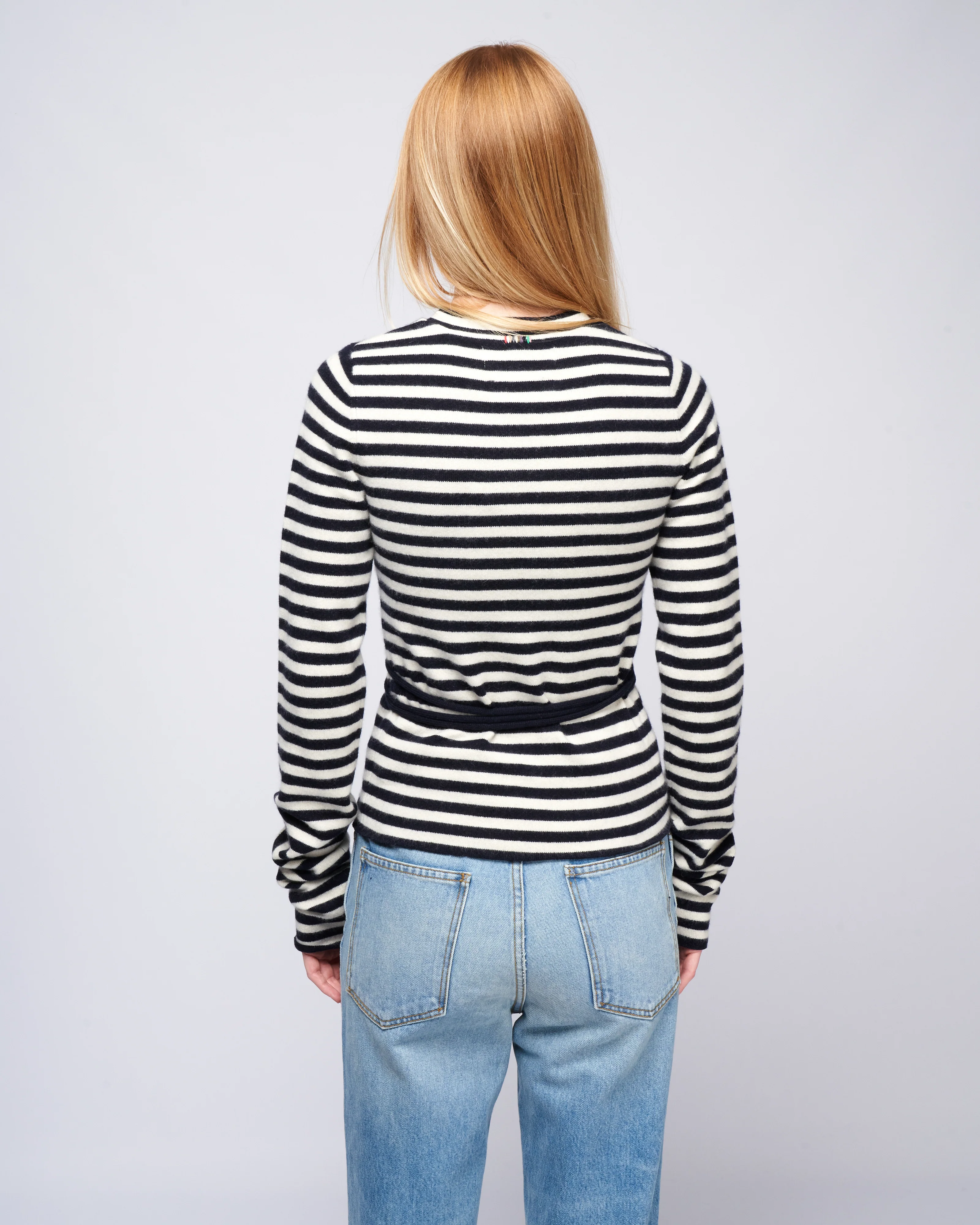 minus fitted ls crew w/ strings - breton stripe - Image 4