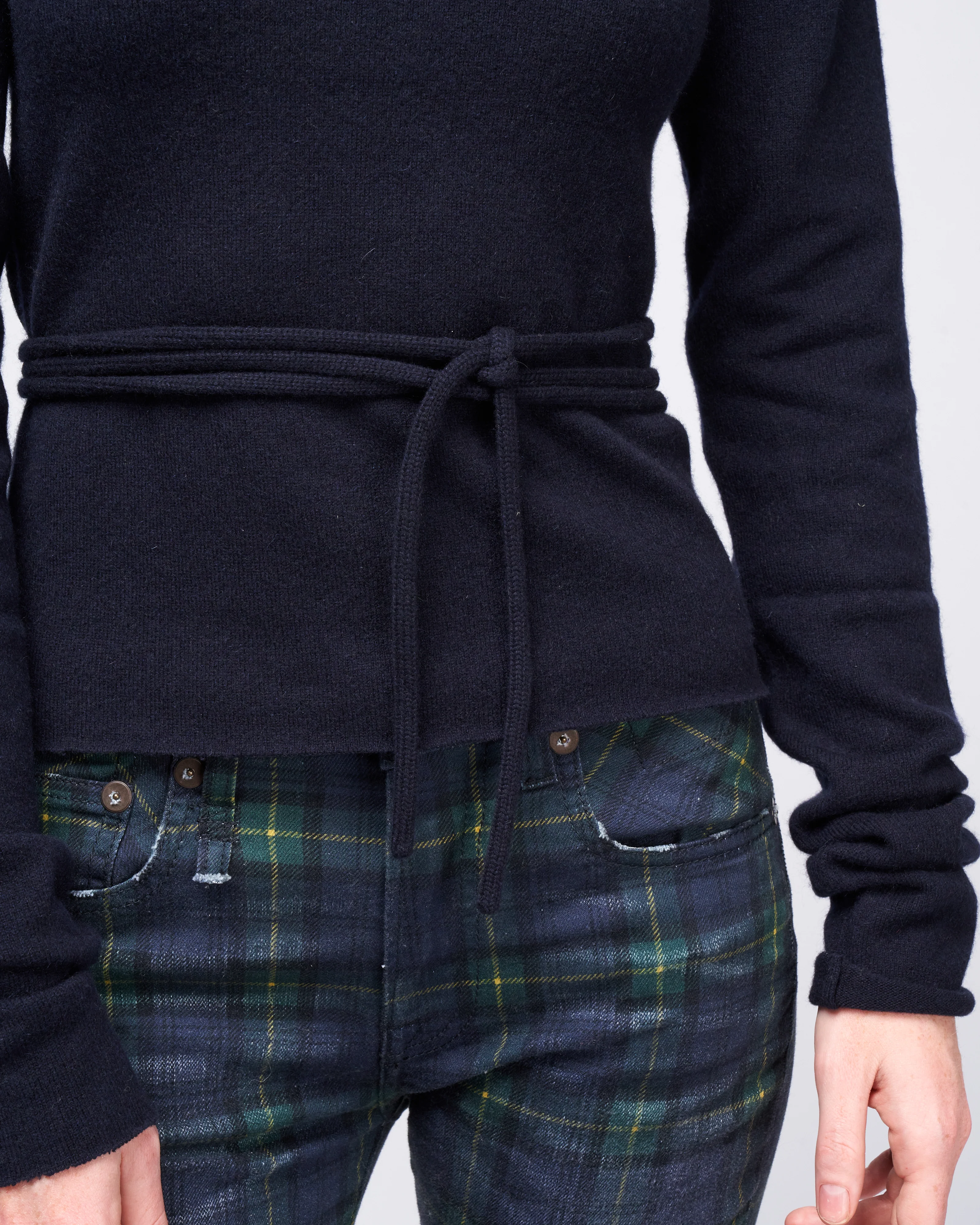 minus fitted ls crew w/ strings - navy - Image 5
