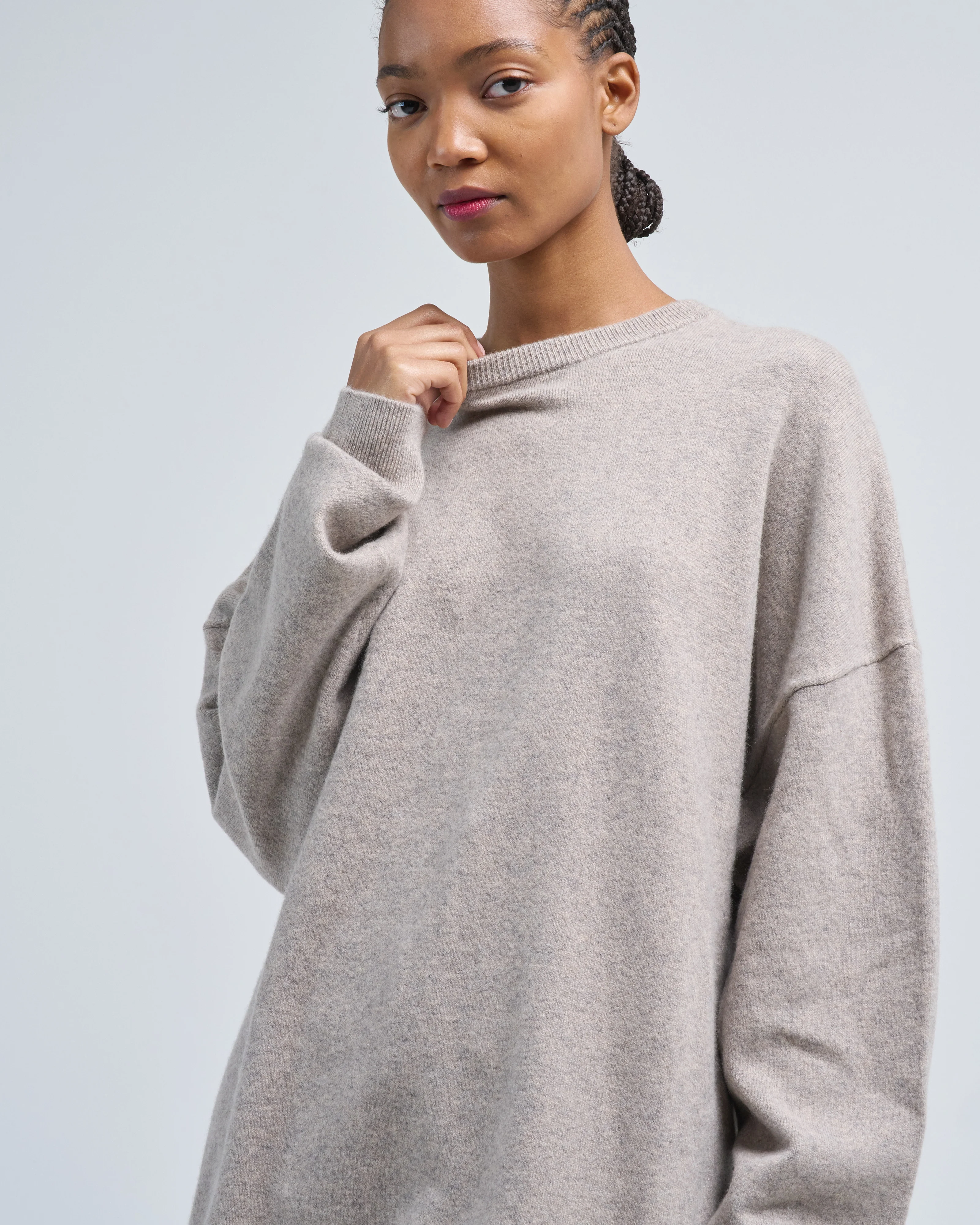 oversized curve hem sweater - Image 5