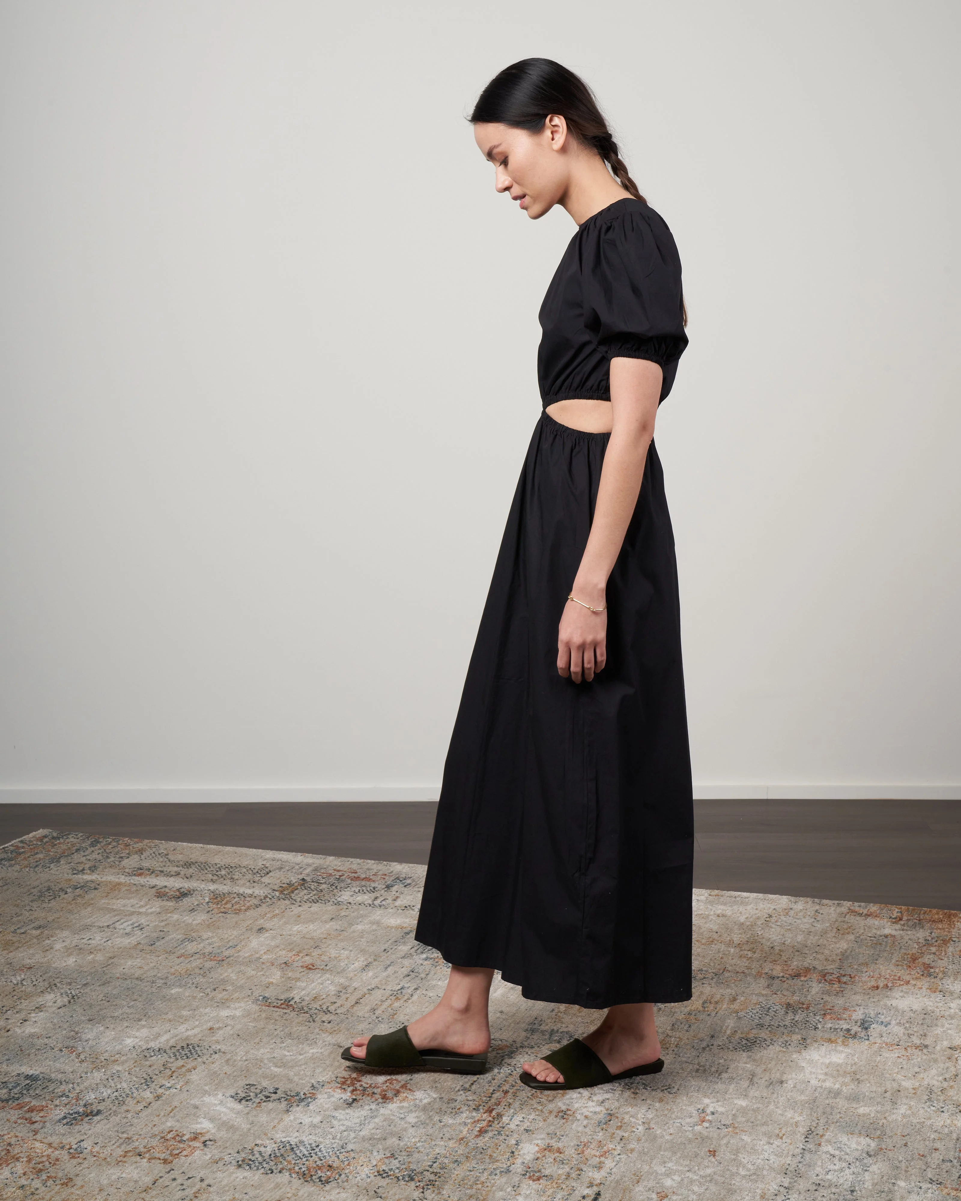 alessandria midi dress - plain black - Image 2