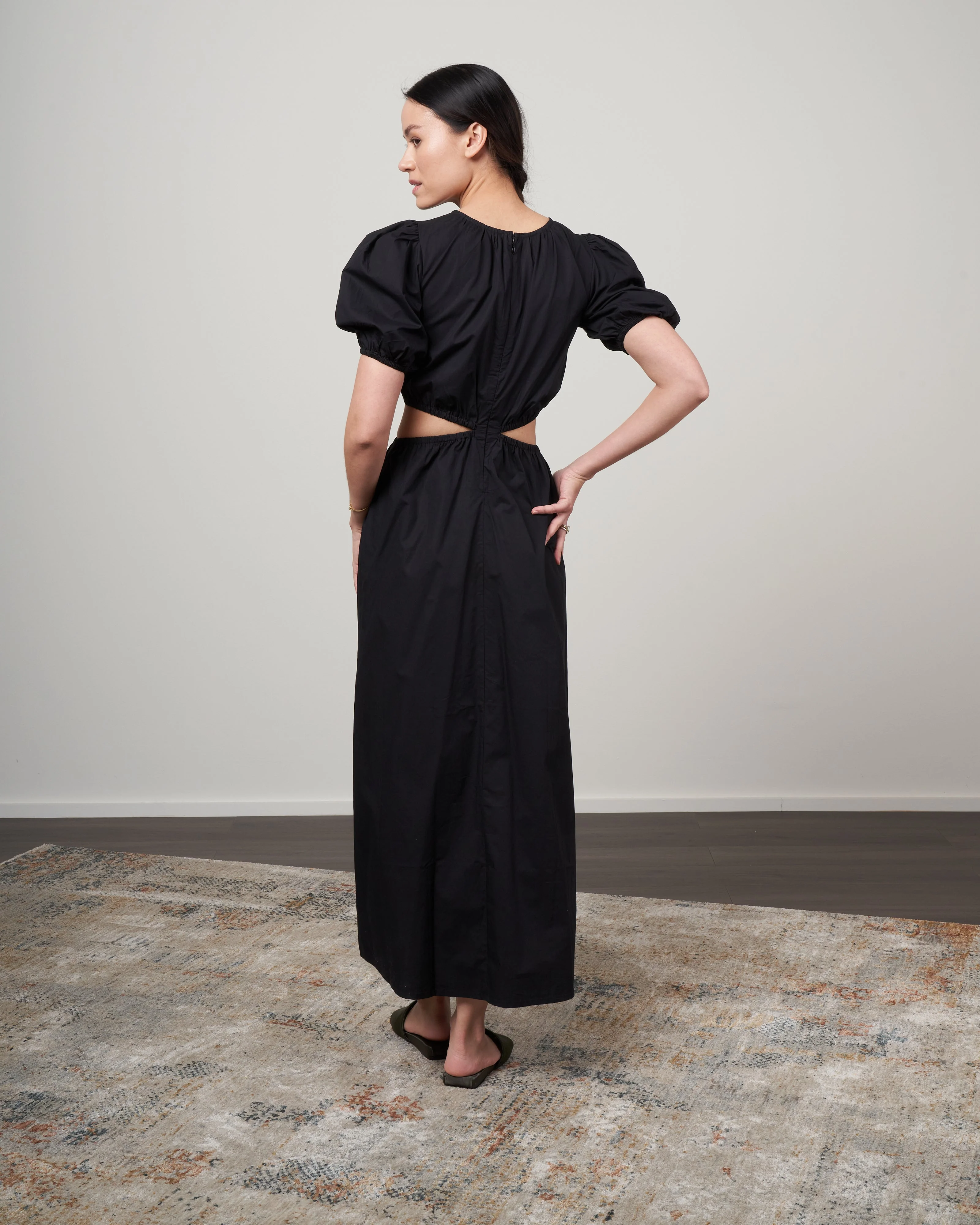 alessandria midi dress - plain black - Image 3