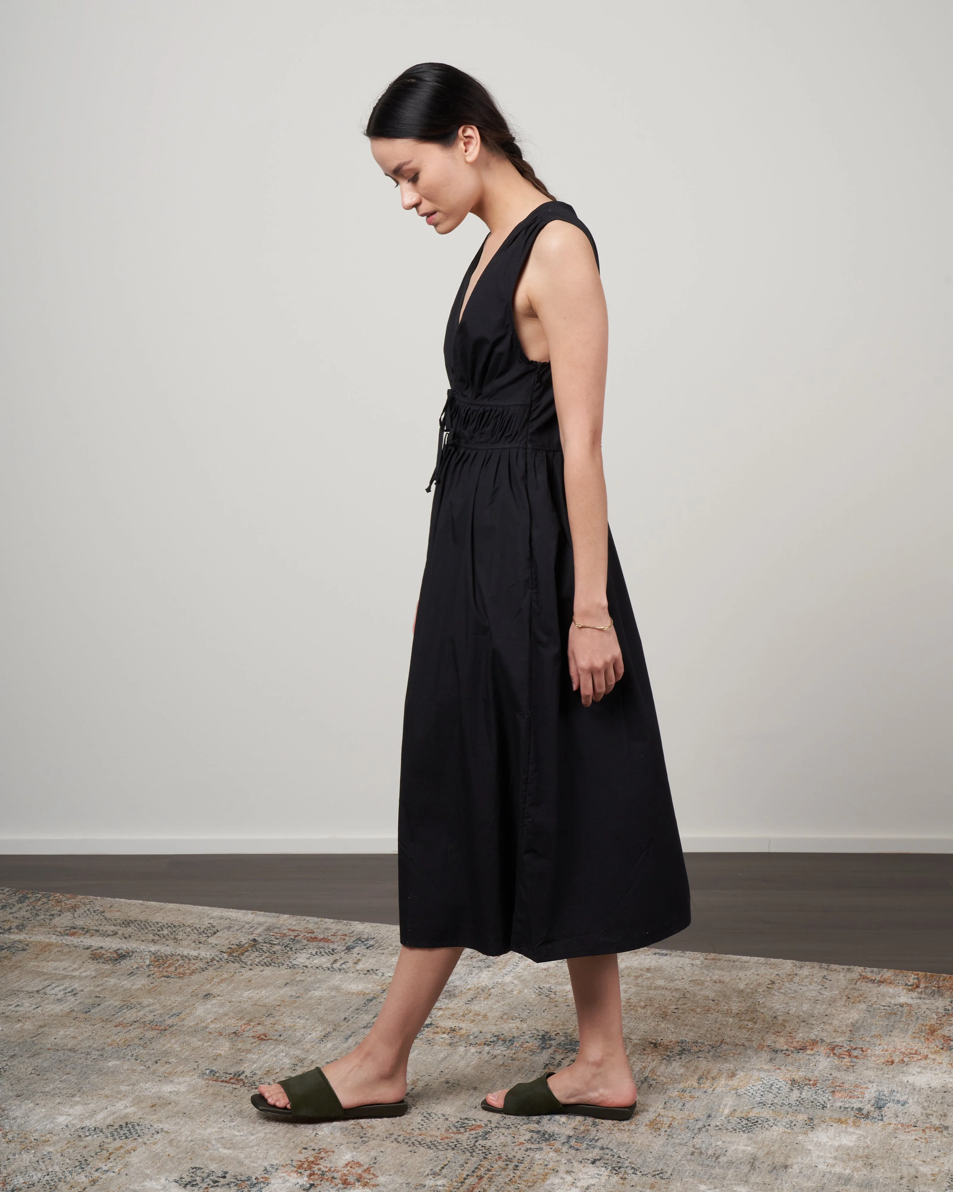 andressa midi dress - plain black - Image 2
