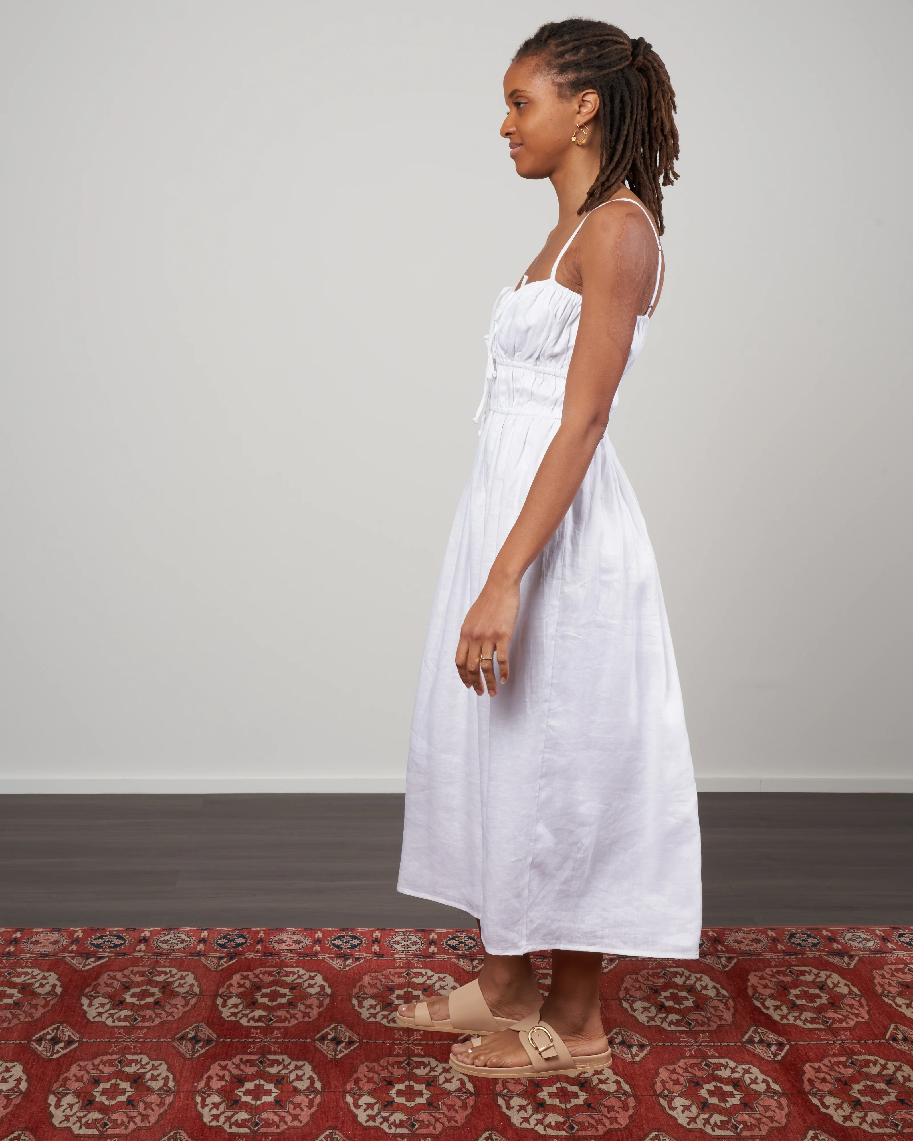 francesca midi dress - plain white - Image 2