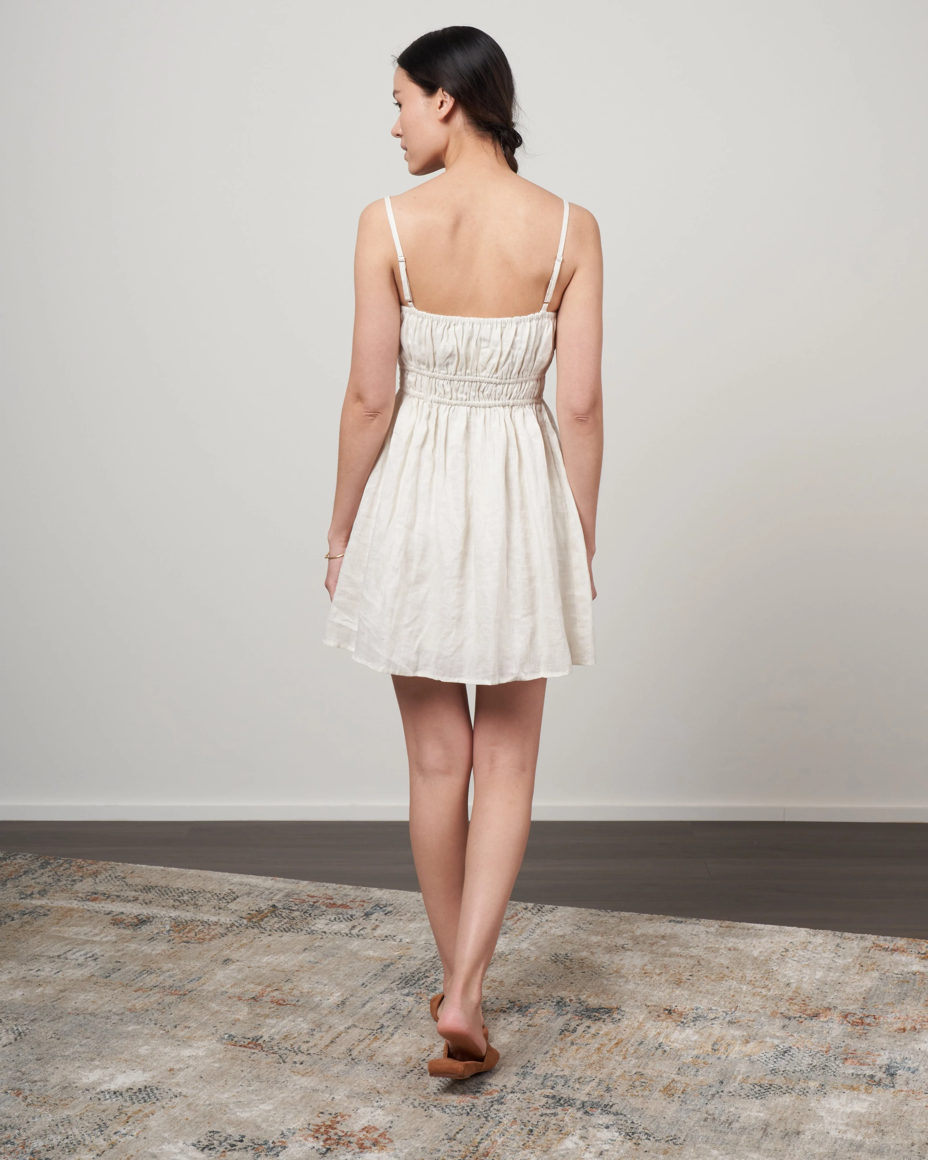 shivka mini dress - plain egg shell - Image 3