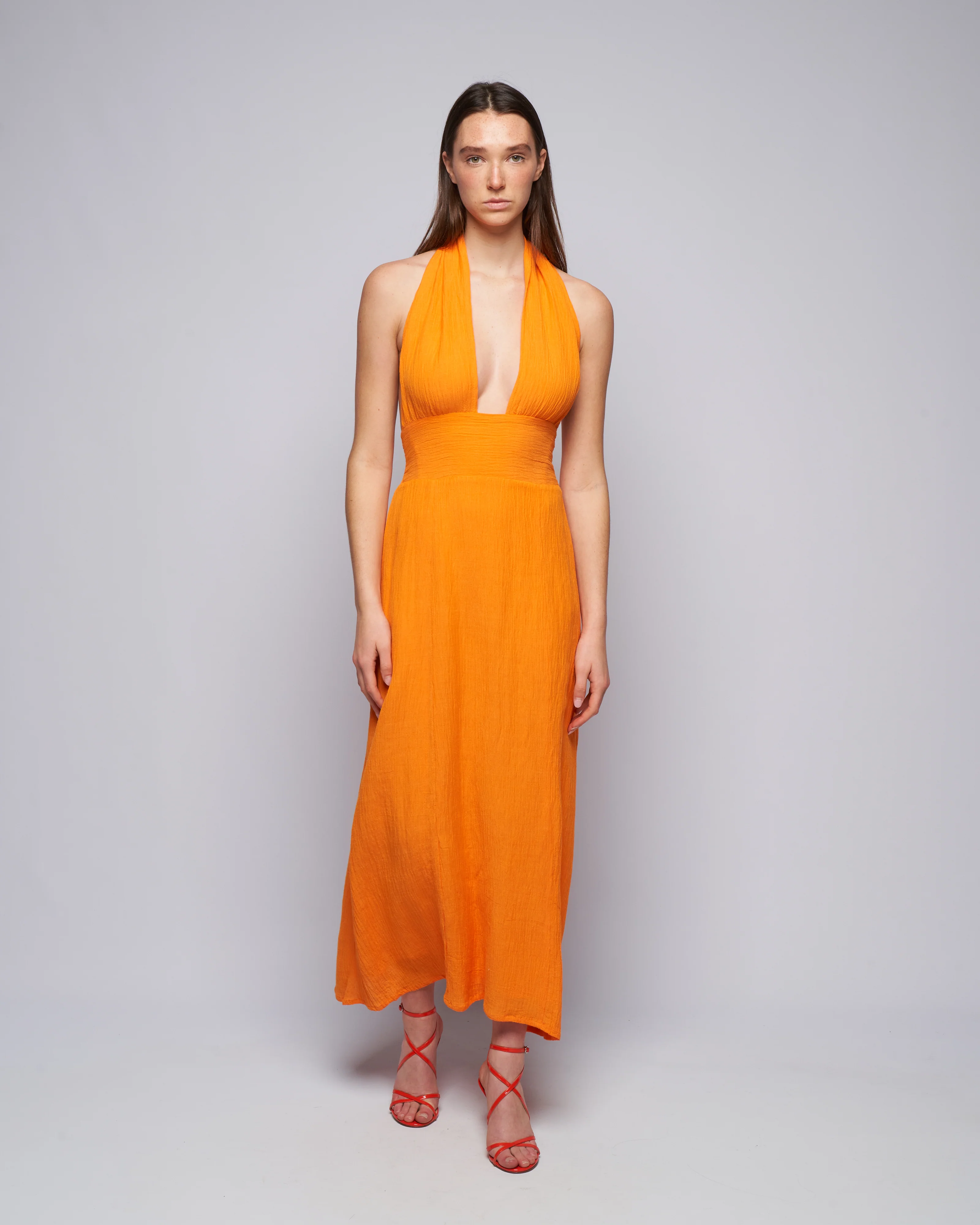 tropiques maxi dress - tangerine - Image 2