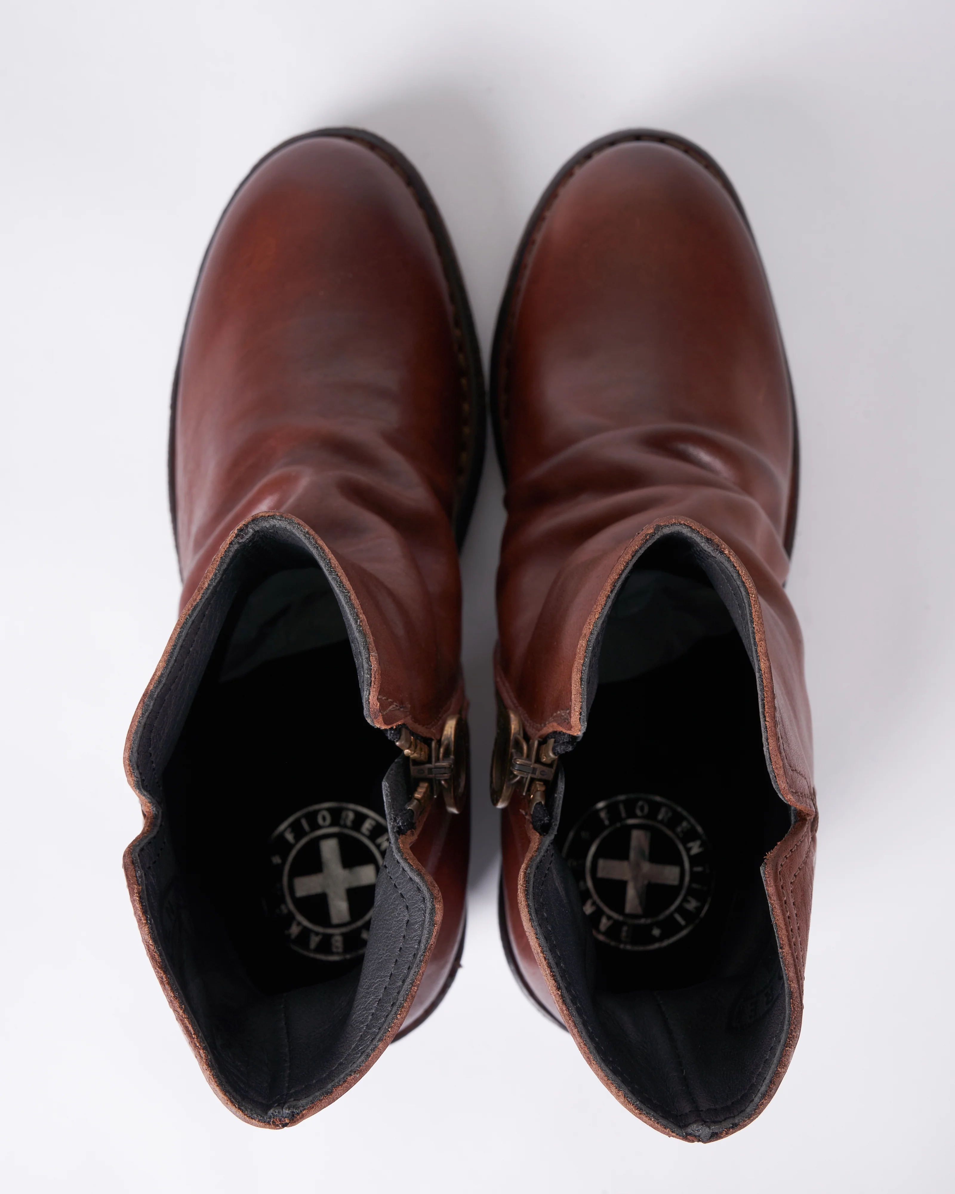 leather upper boot - side zip - low heel - cusna copper - Image 3