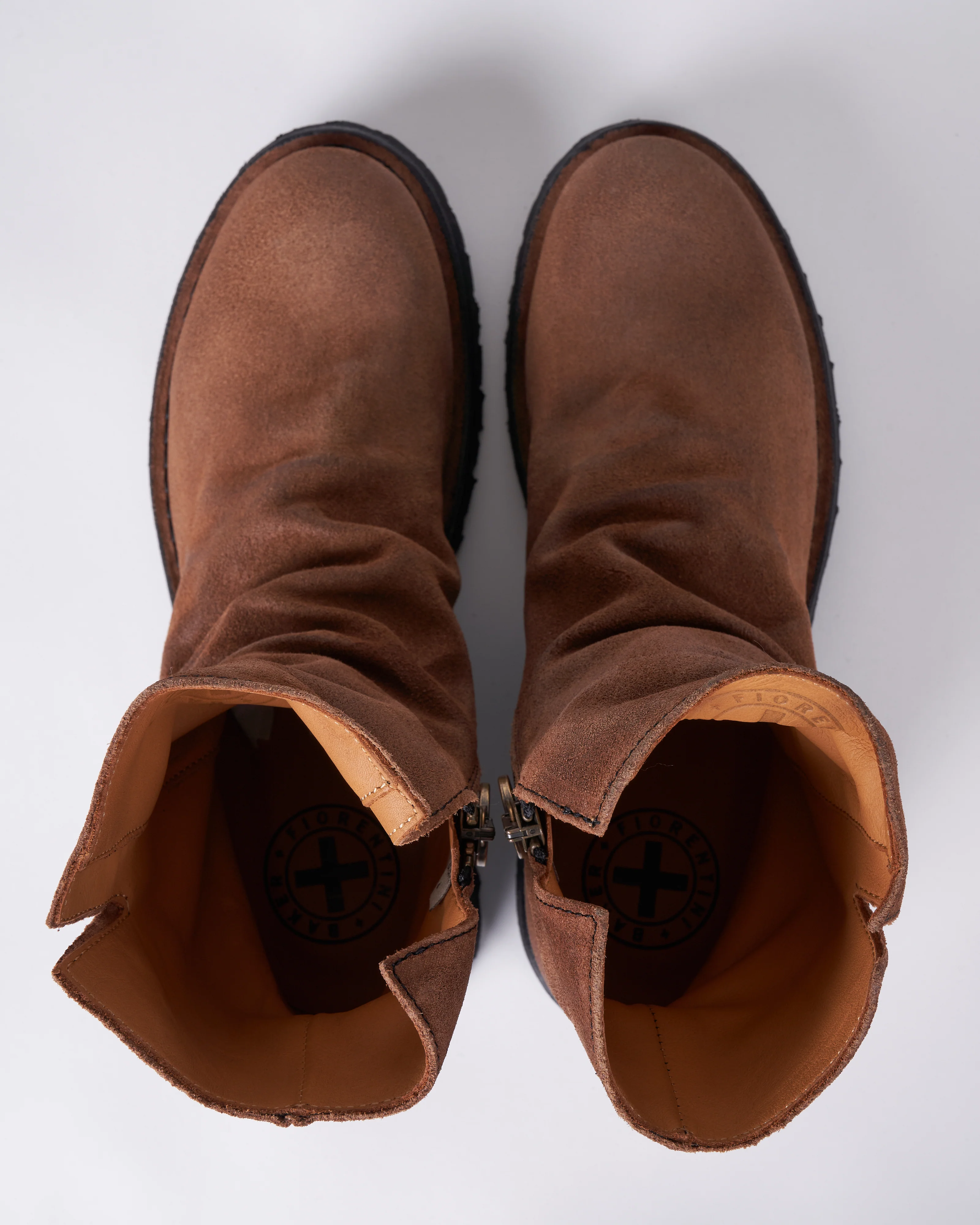 suede upper boot - side zip - lug rubber sole - palio light snuff - Image 3