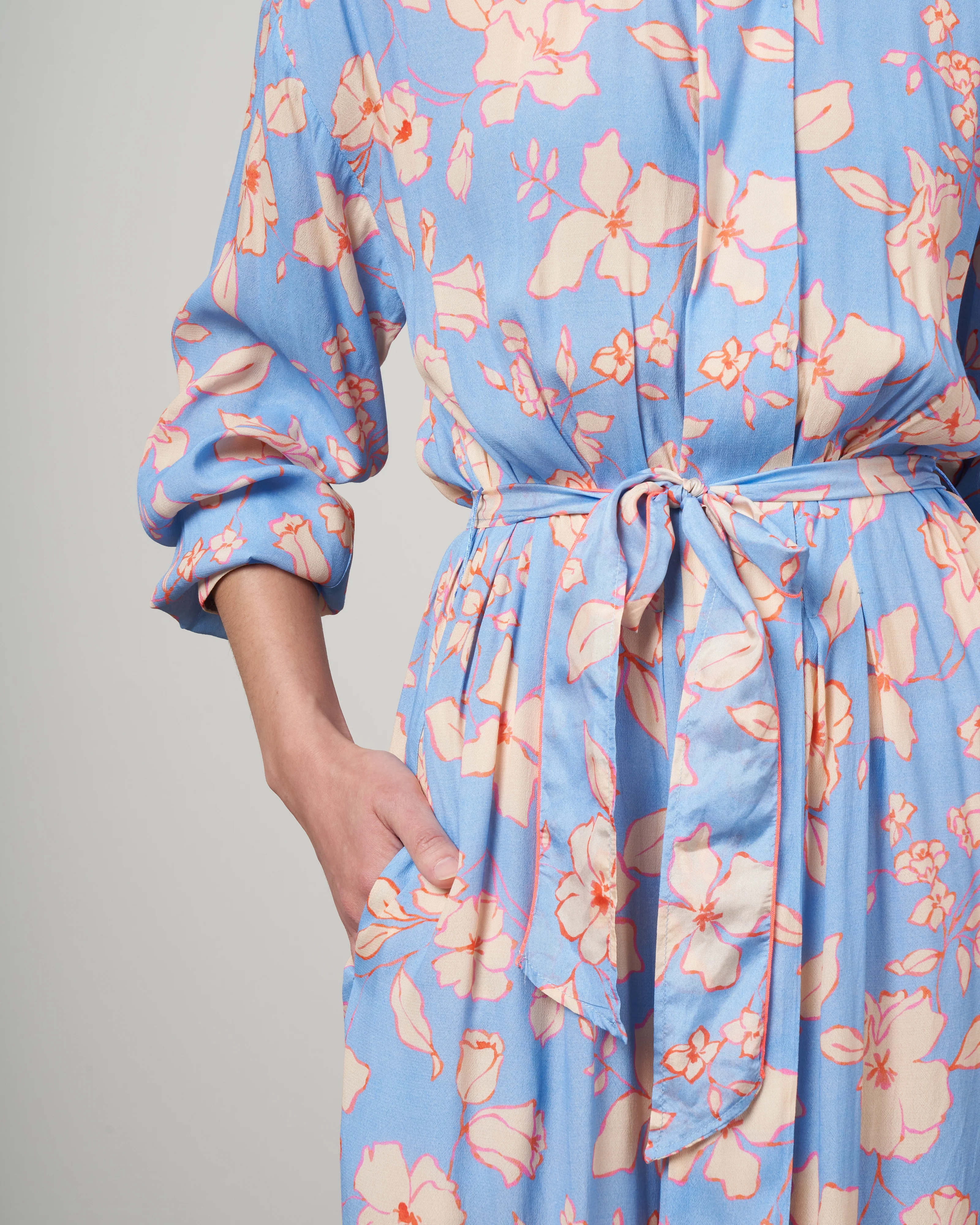 abito crepe de chine viscosa stampa dress - true colors - Image 4