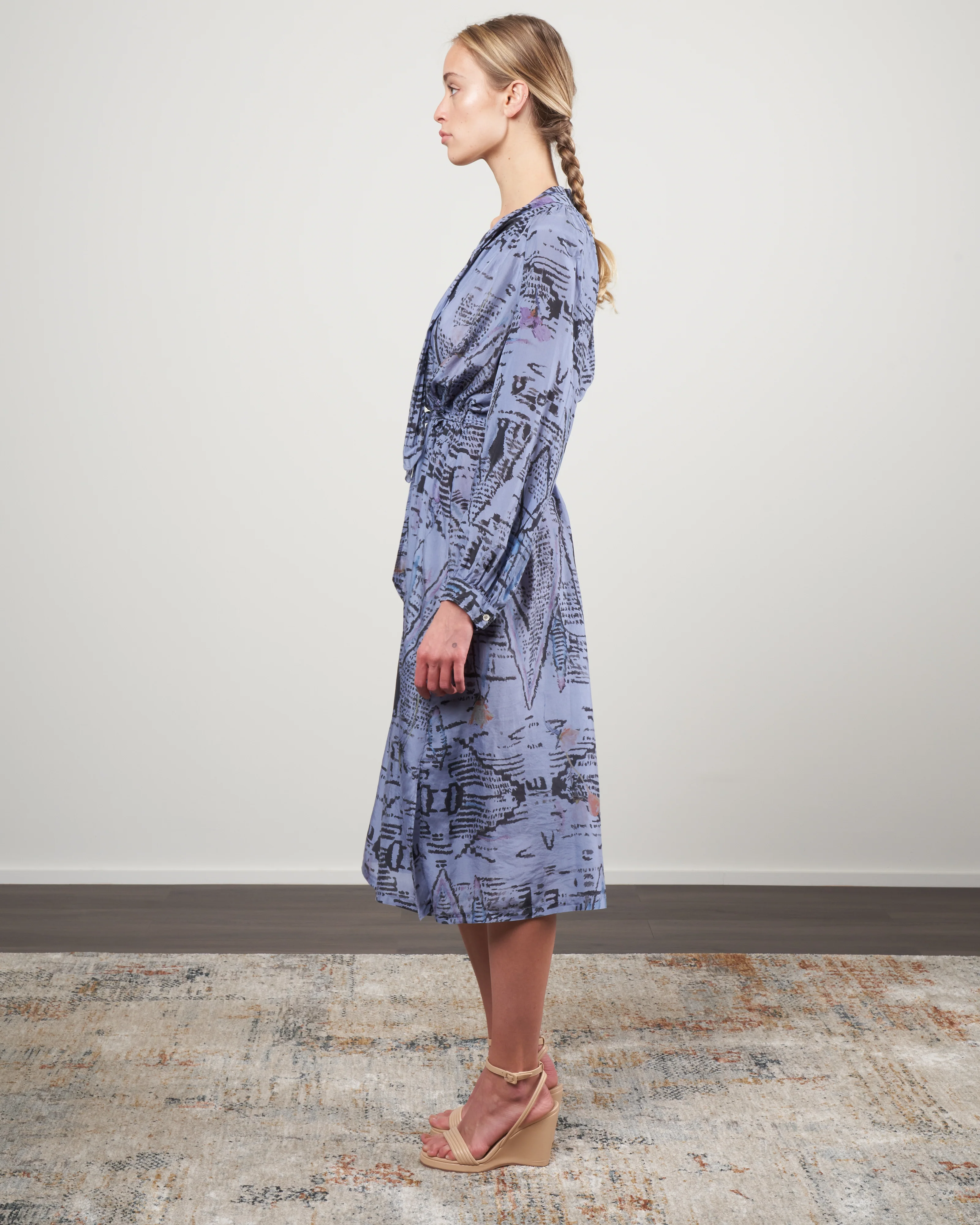 habotai "good vibes" dress - sky - Image 2