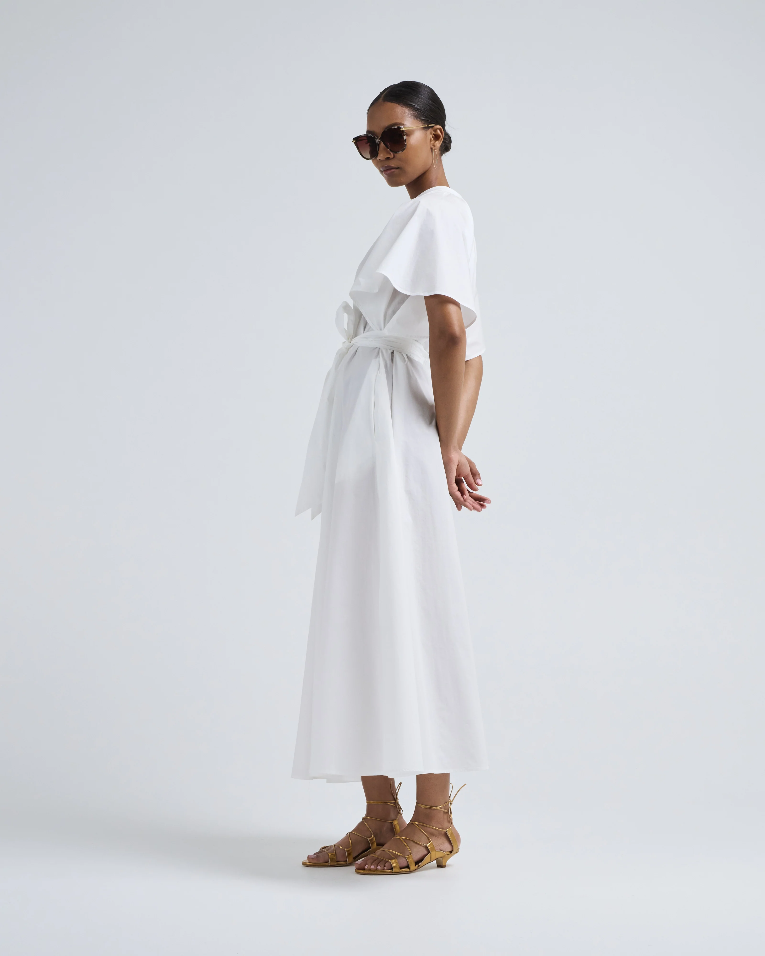 bci cotton popline half sleeve belted dress - Image 3