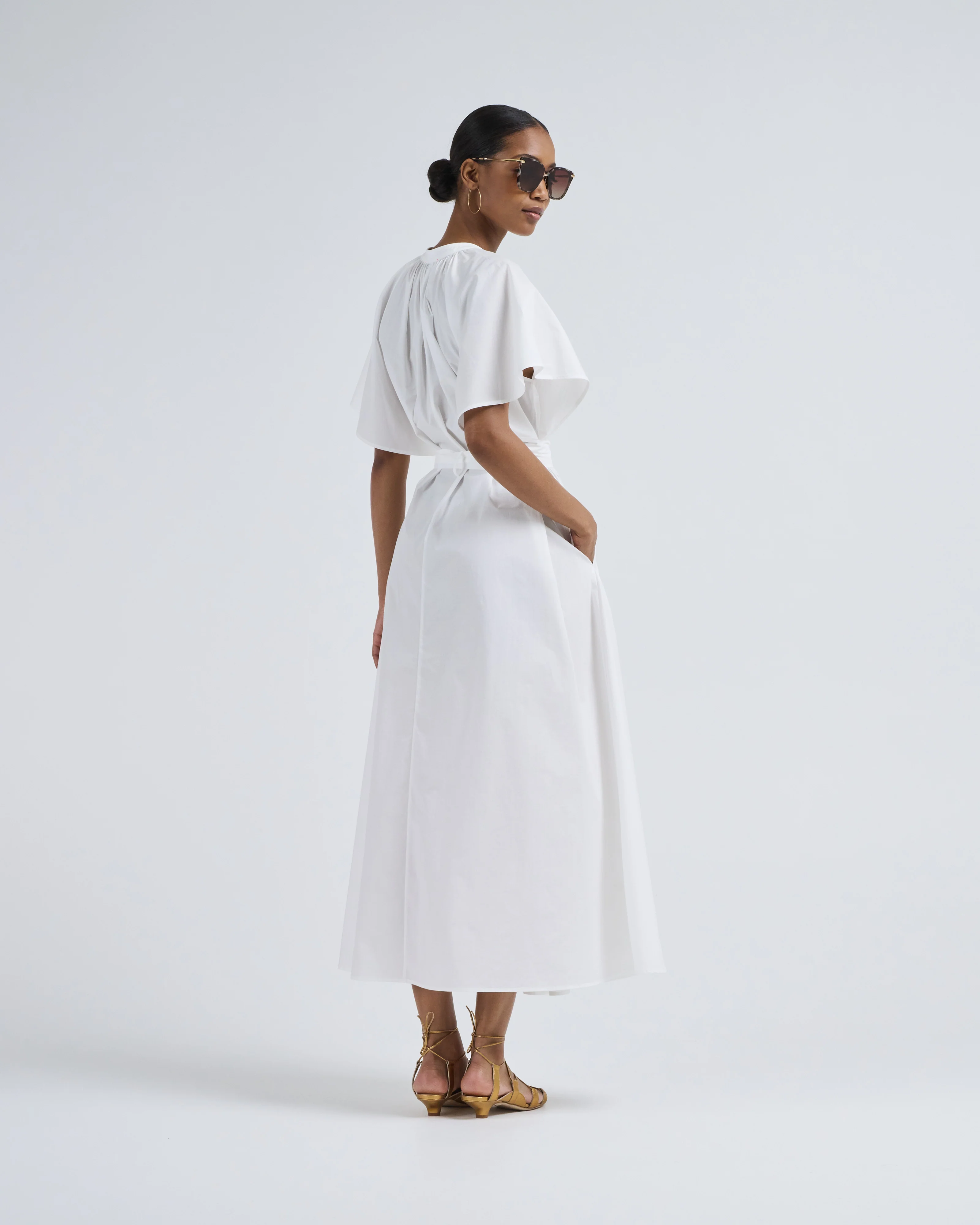 bci cotton popline half sleeve belted dress - Image 4