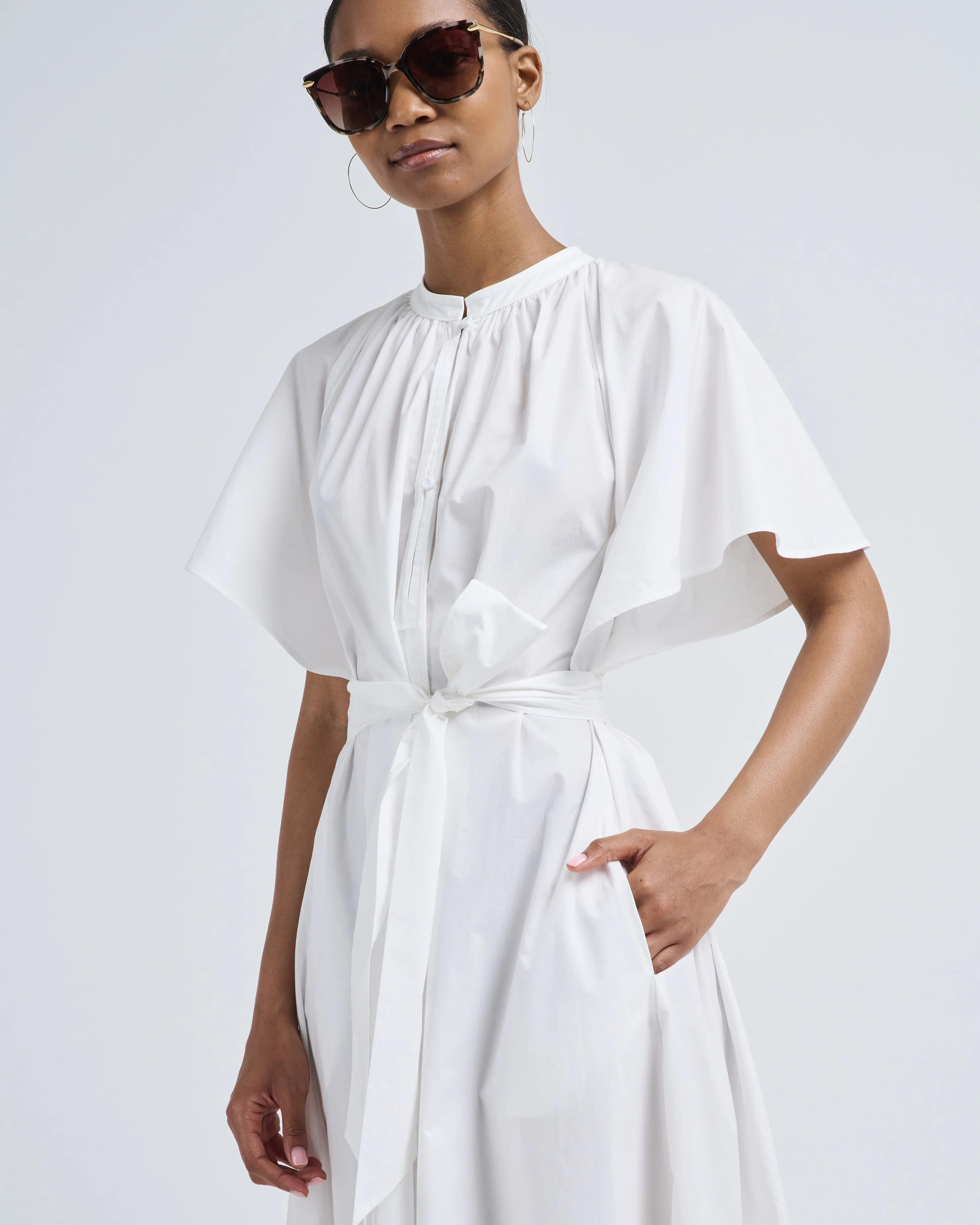 bci cotton popline half sleeve belted dress - Image 5