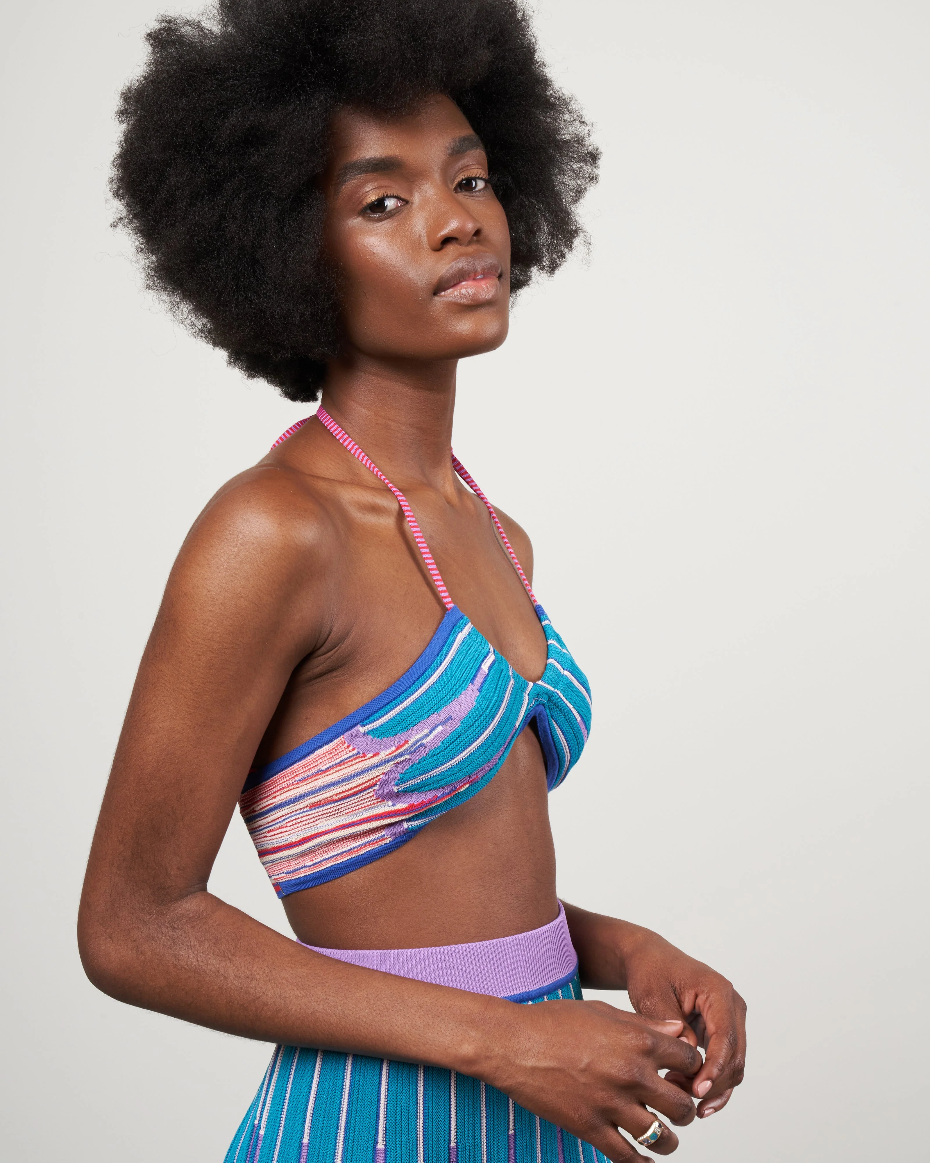 bralette intarsio "happy sun" - sunset - Image 2