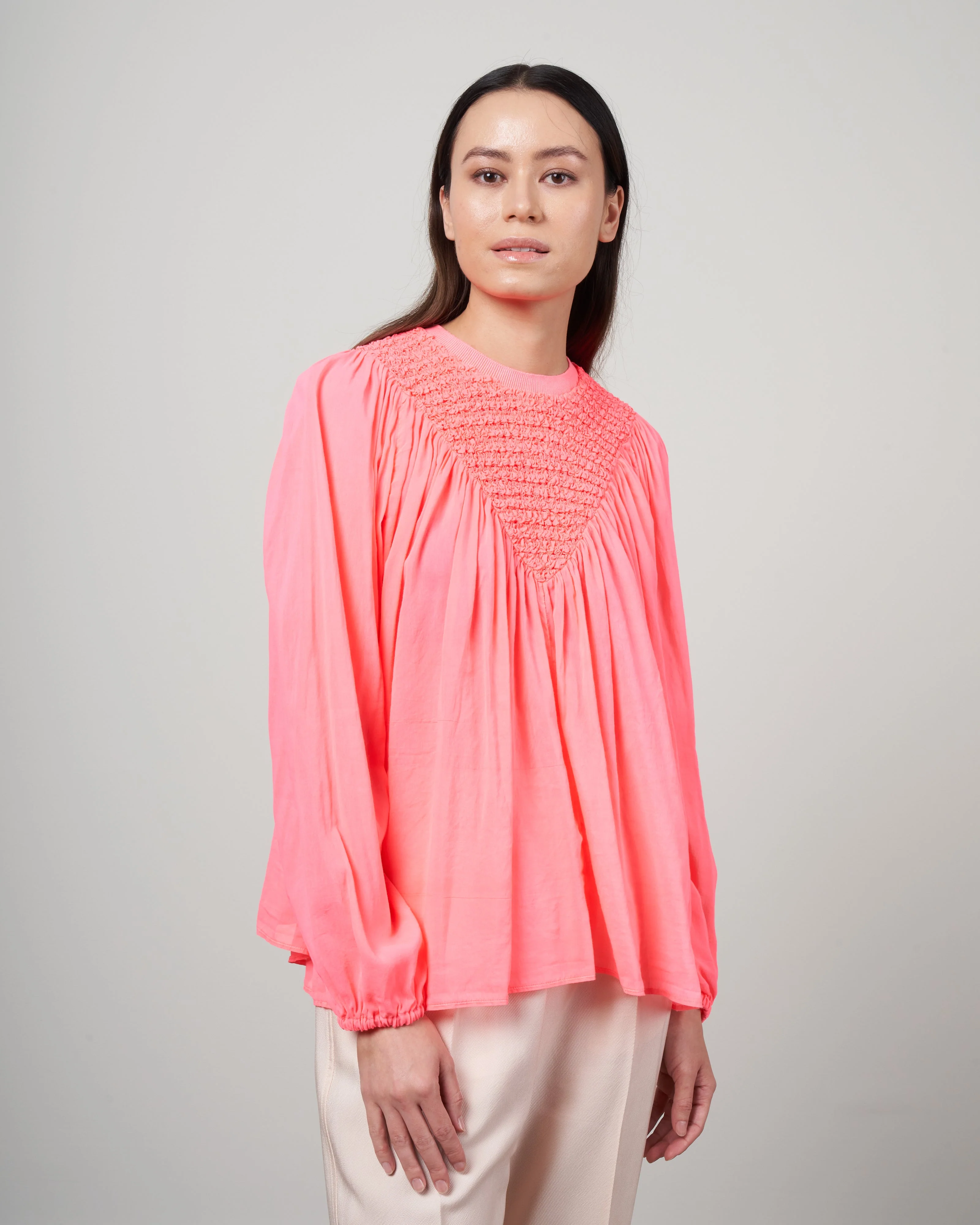 smocked top - pop star
