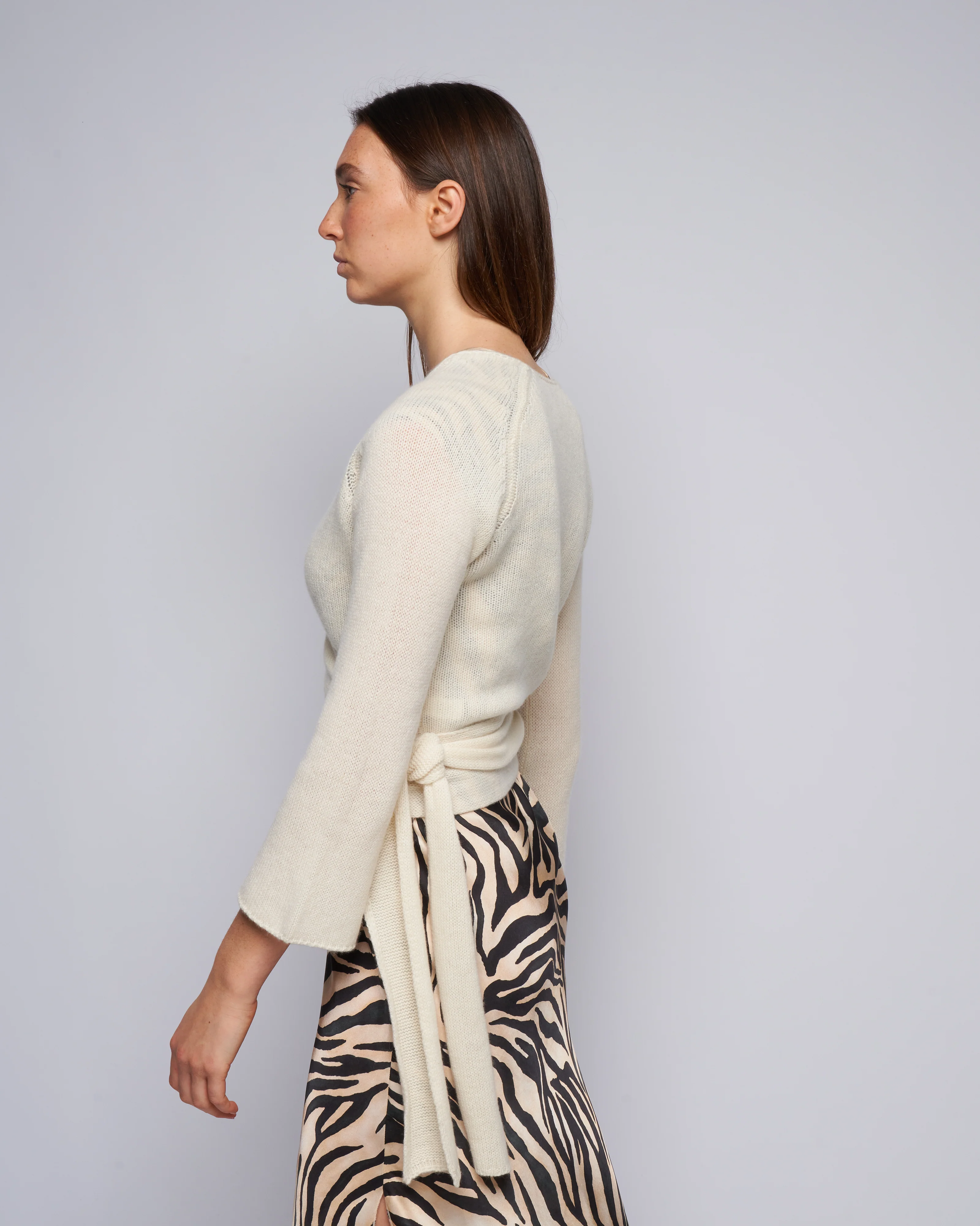 cashmere wrap sweater - pure - Image 3