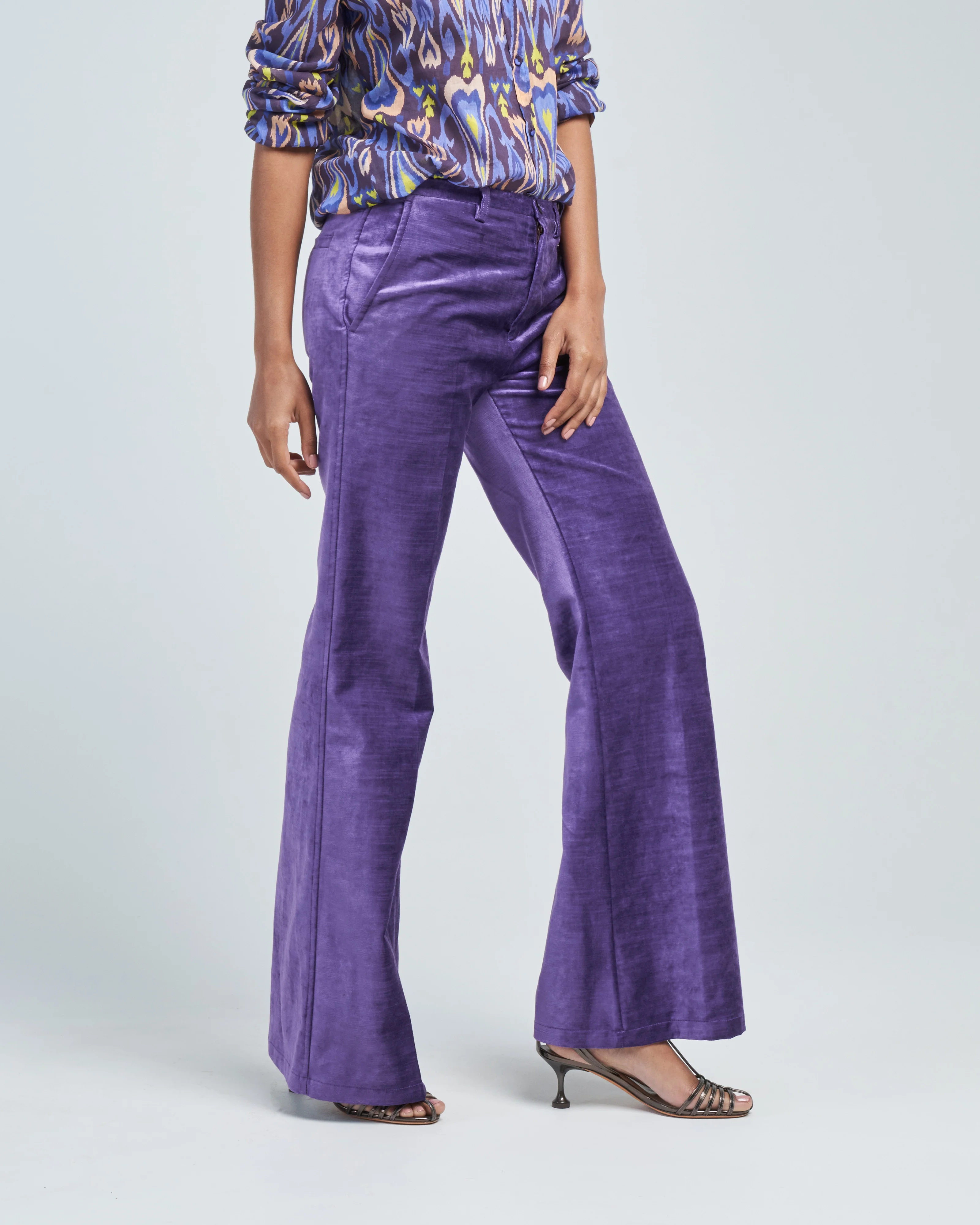 cotton velvet palazzo pants - Image 3