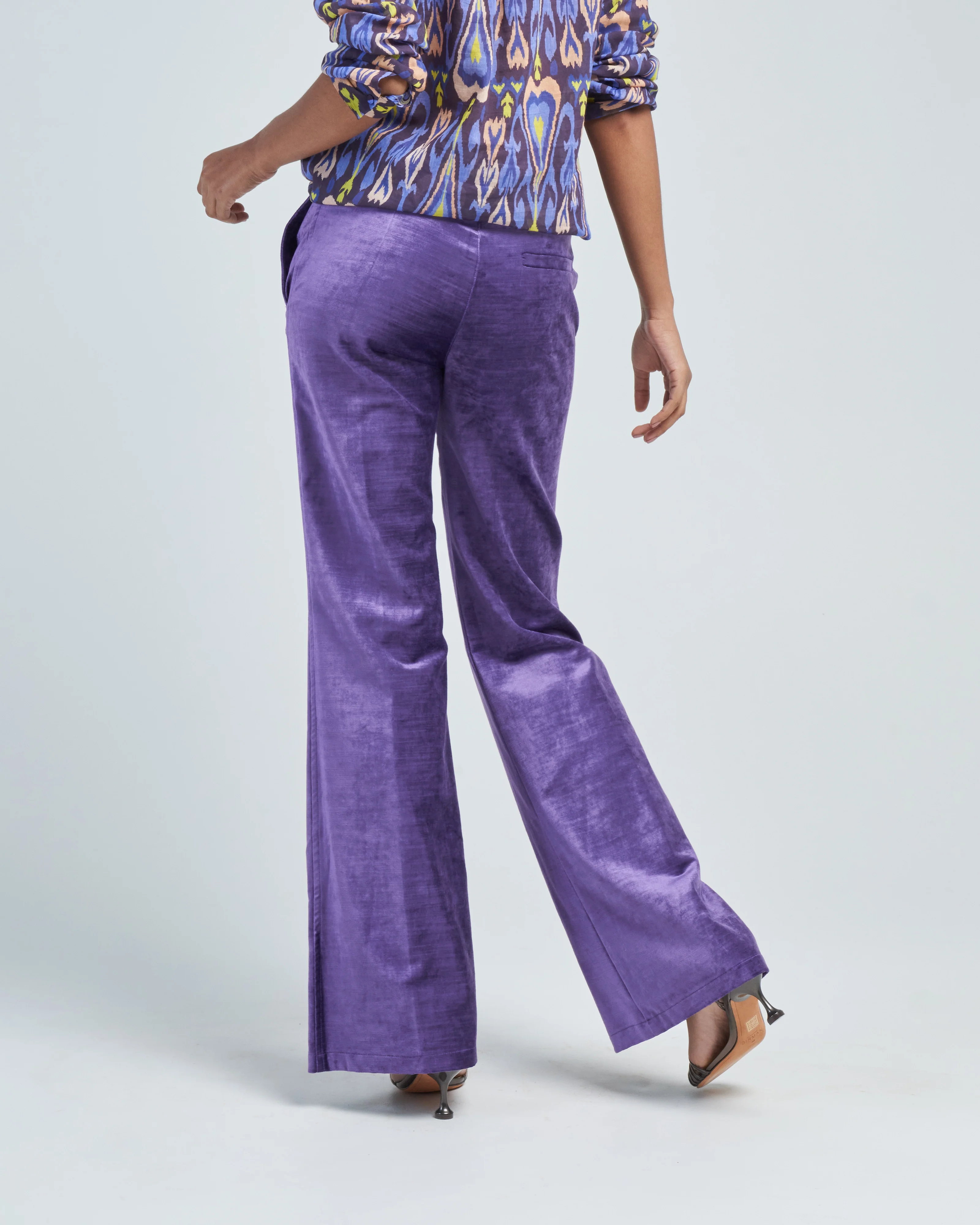 cotton velvet palazzo pants - Image 4