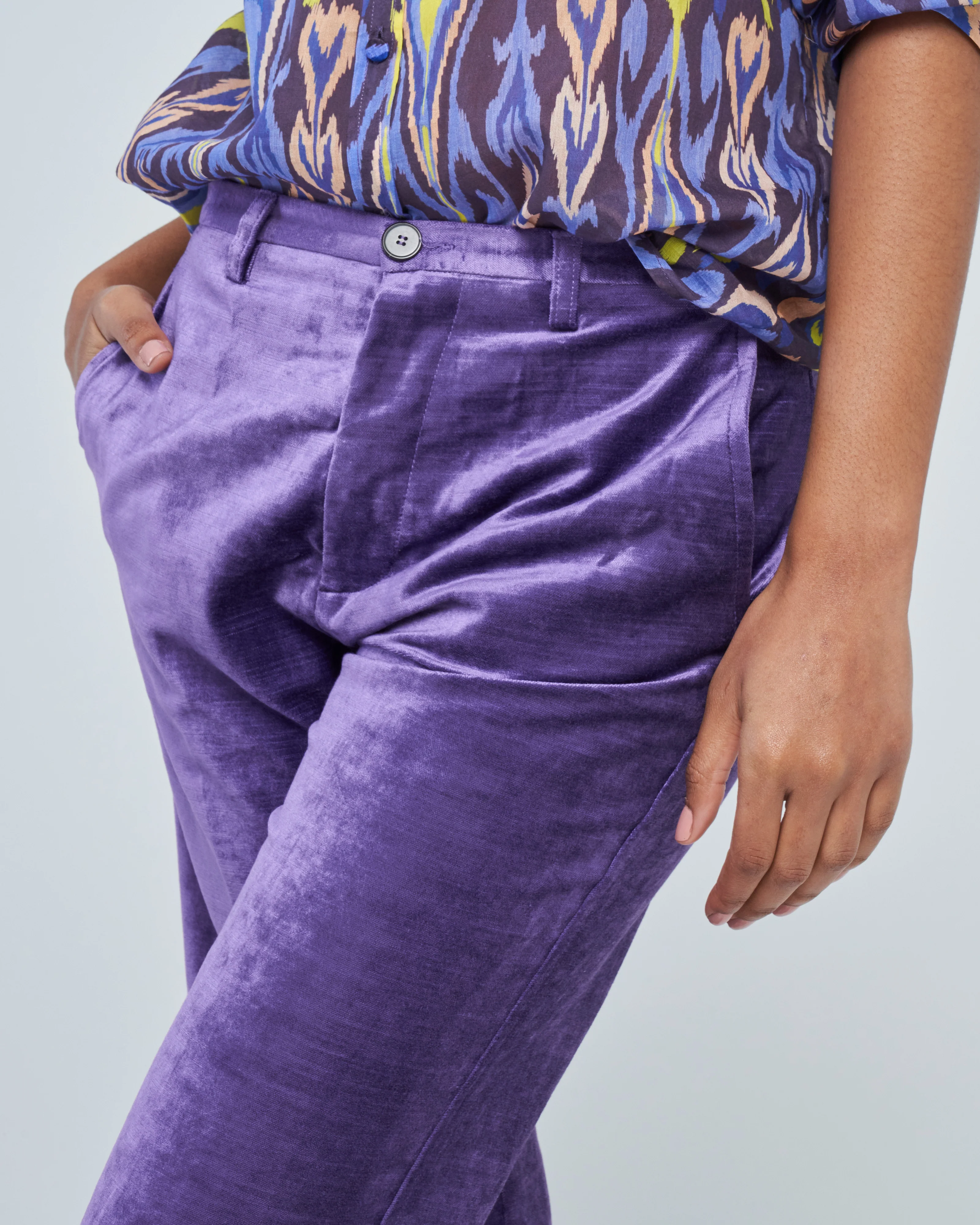 cotton velvet palazzo pants - Image 5