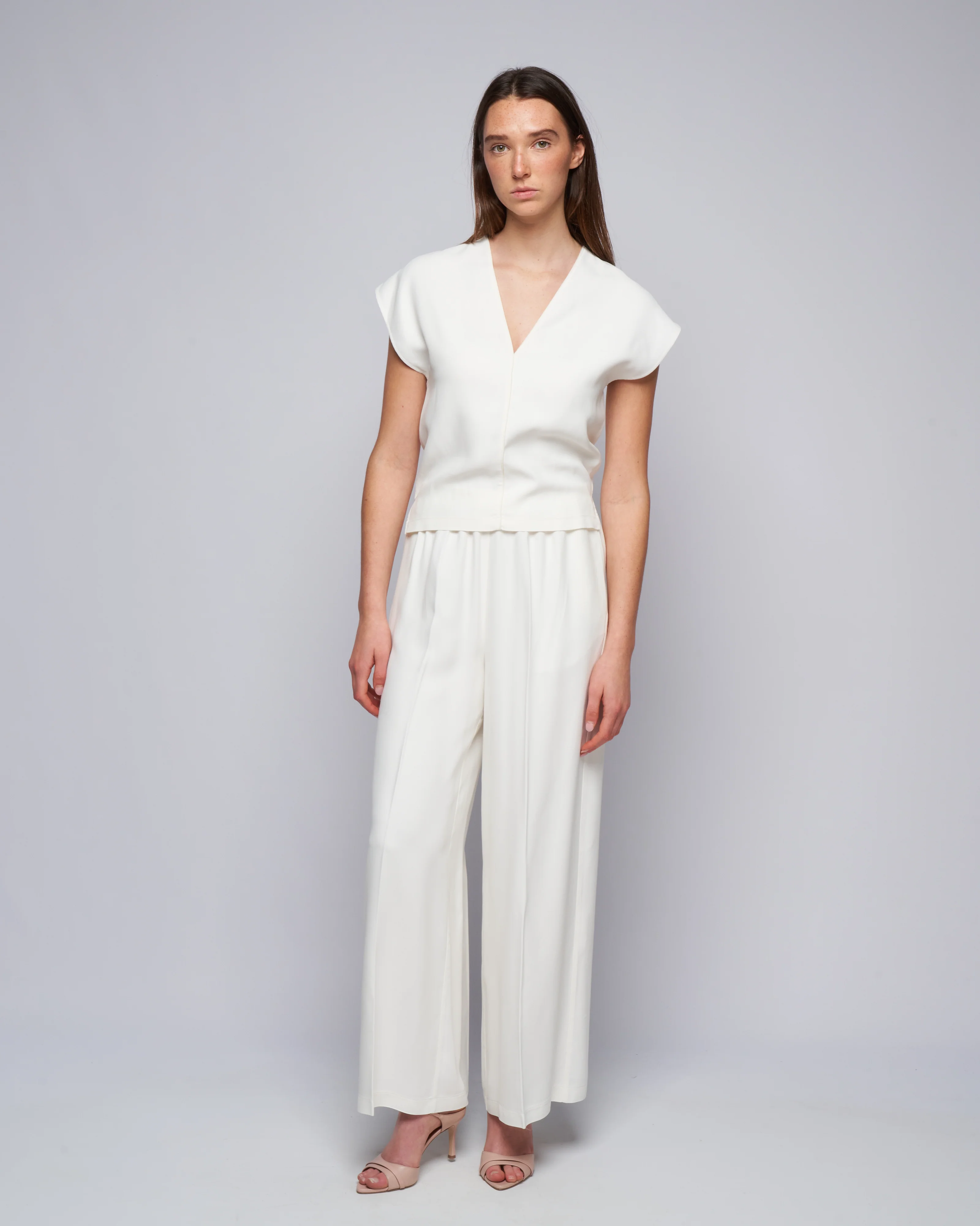 fluid ottoman wide leg pants - pure - Image 2