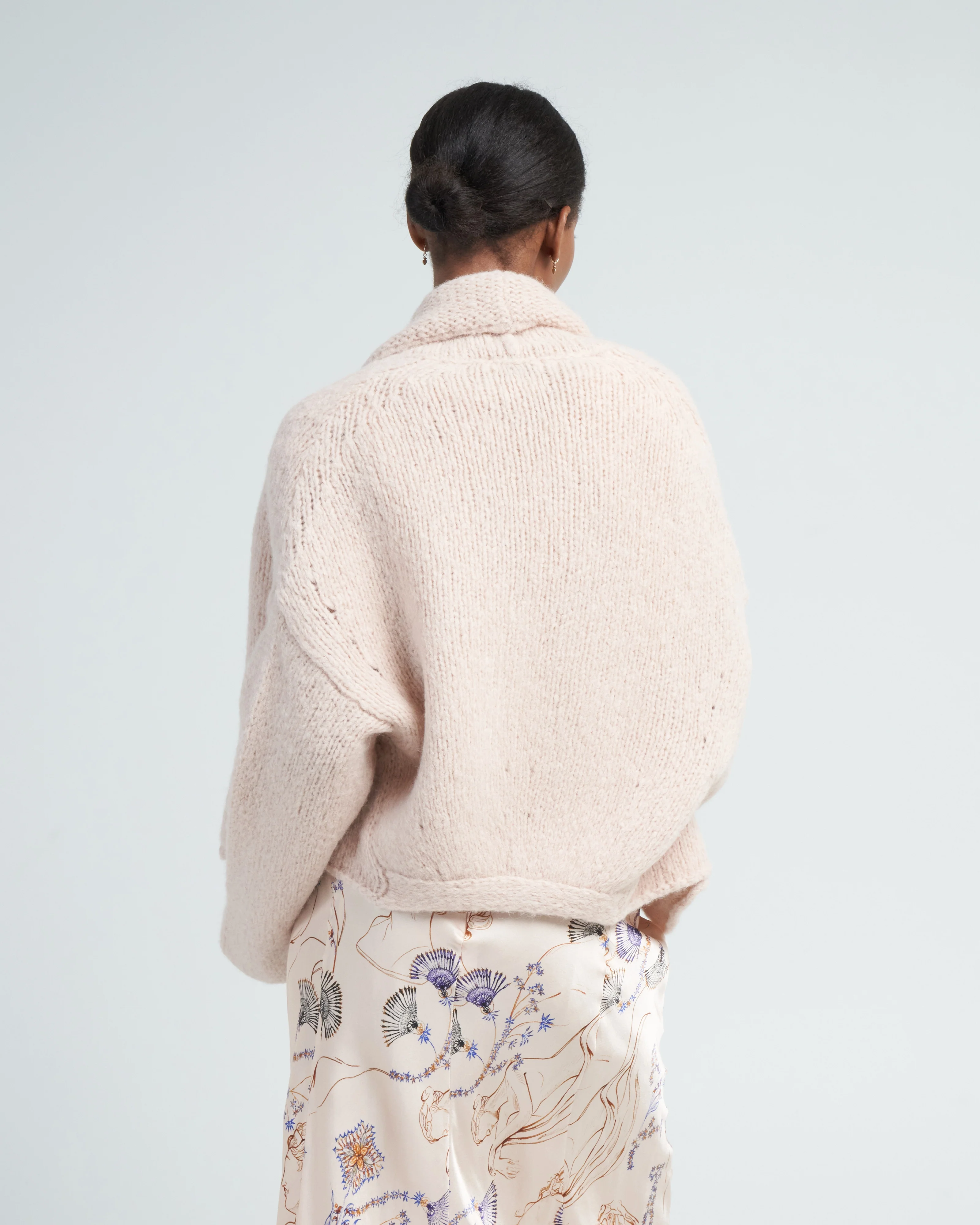 gauzed alpaca cardigan - skin - Image 5