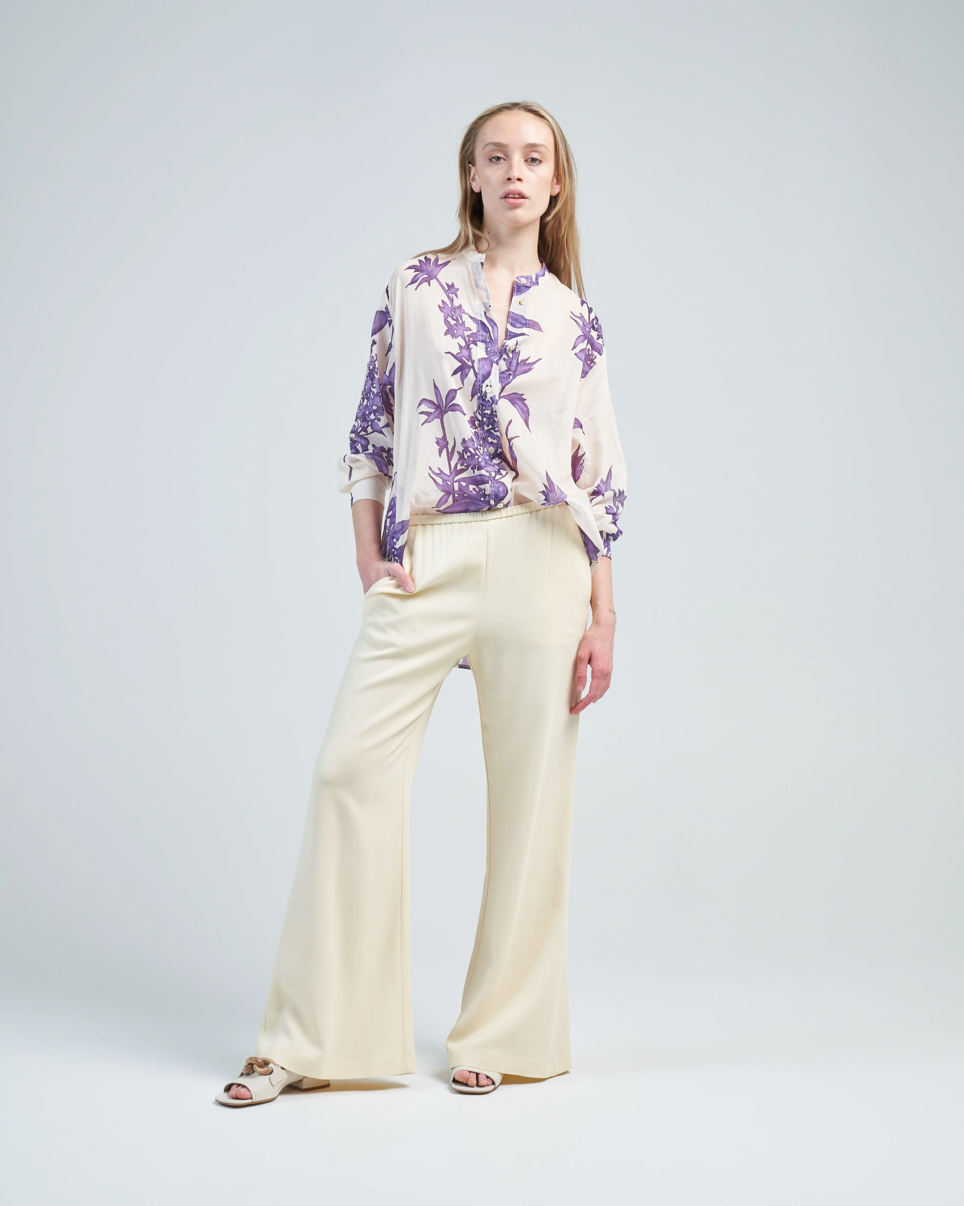 herbarium print voile oversized shirt - Image 2