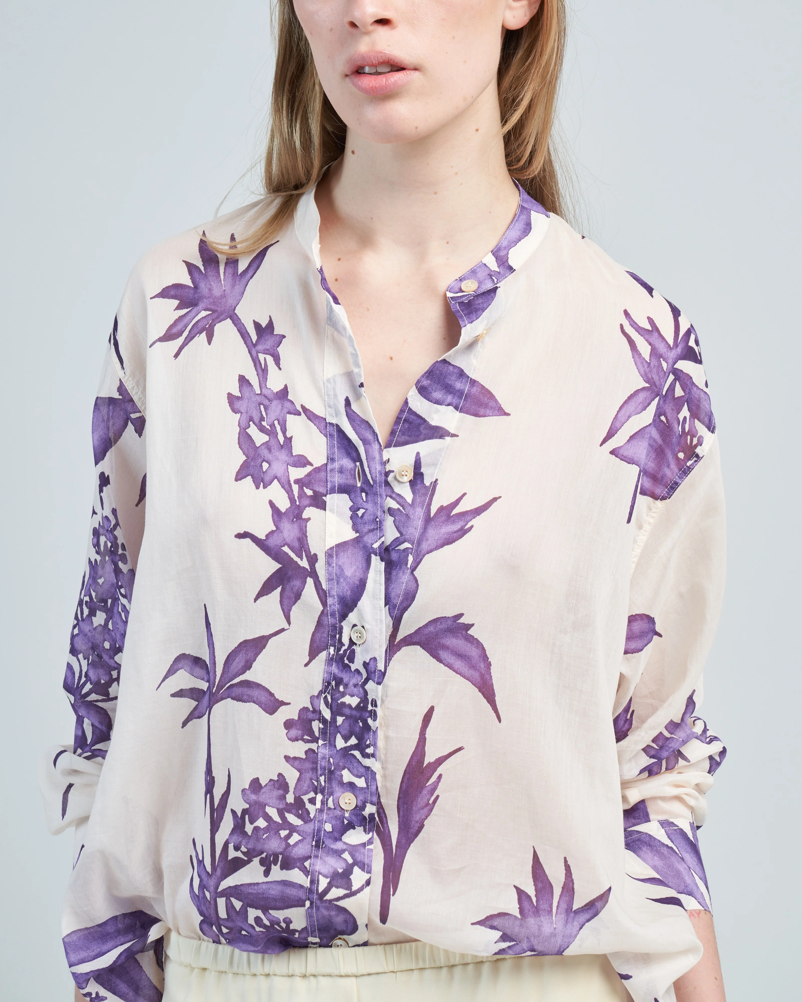 herbarium print voile oversized shirt - Image 5
