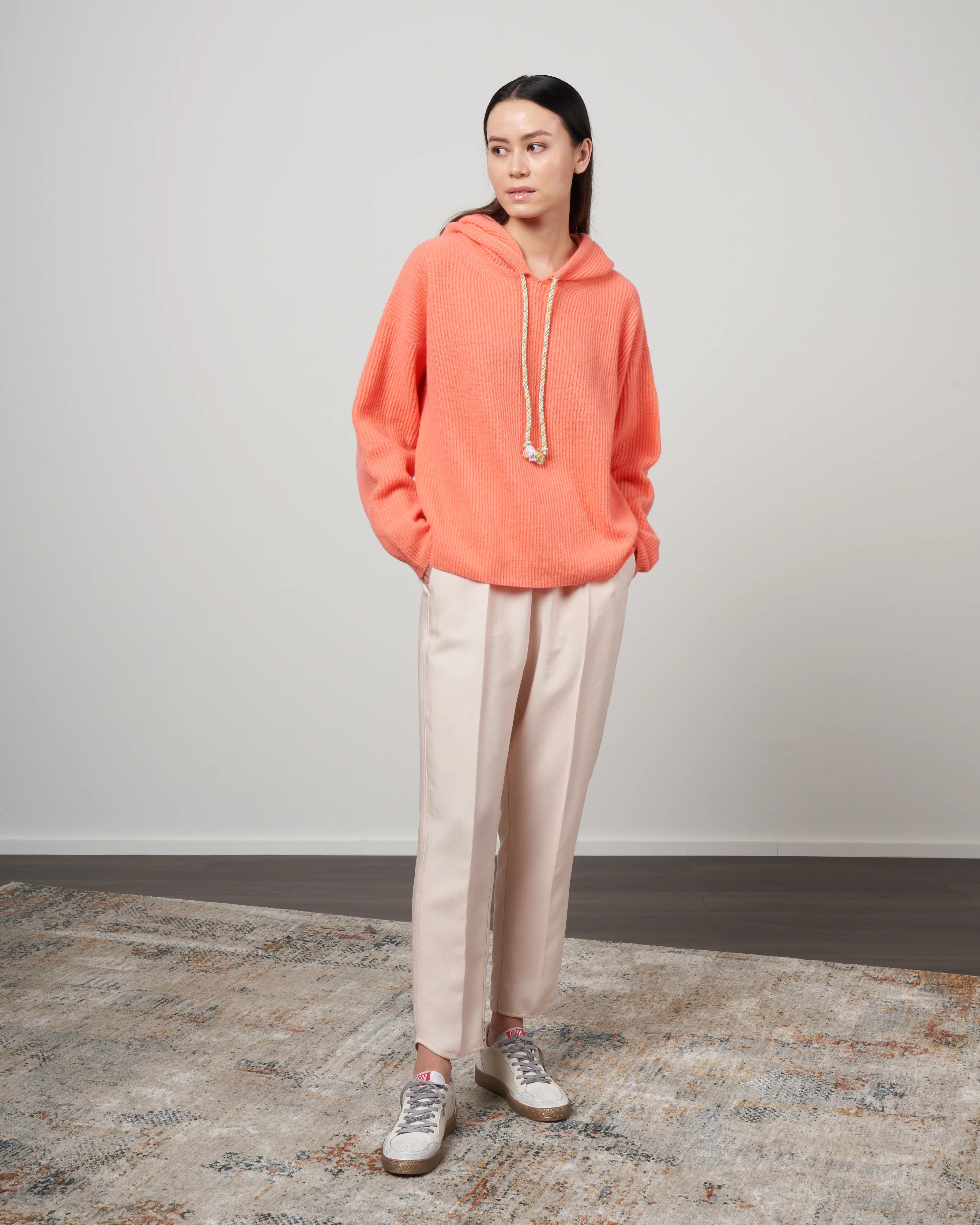 hoodie costa inglese pura lana soft - orange 1535 - Image 2