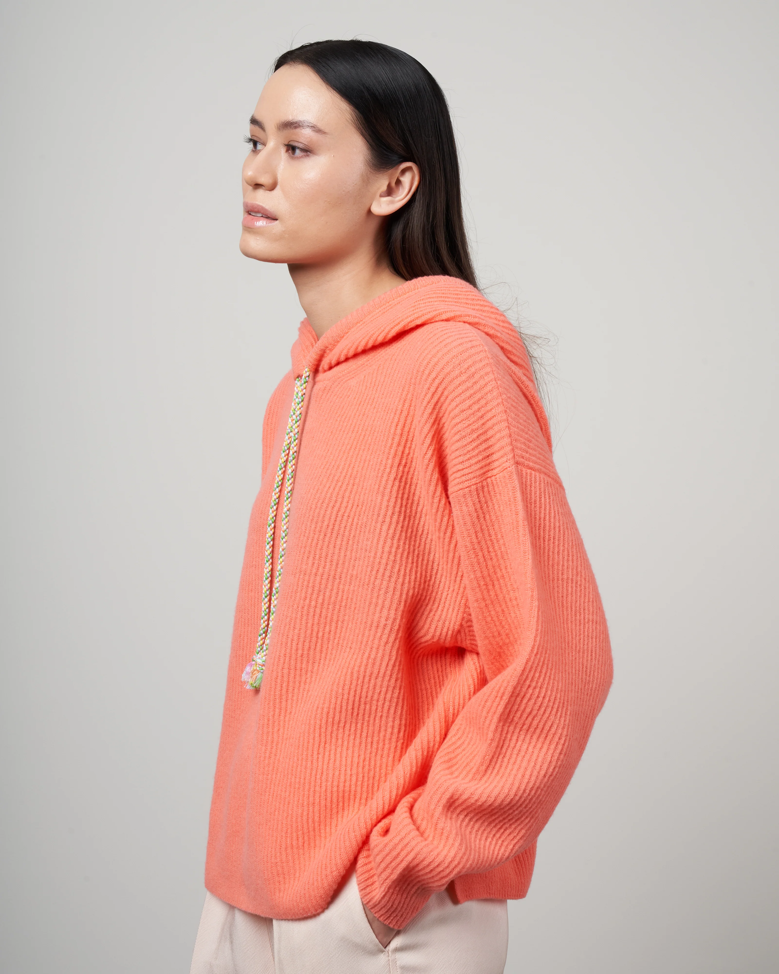 hoodie costa inglese pura lana soft - orange 1535 - Image 3