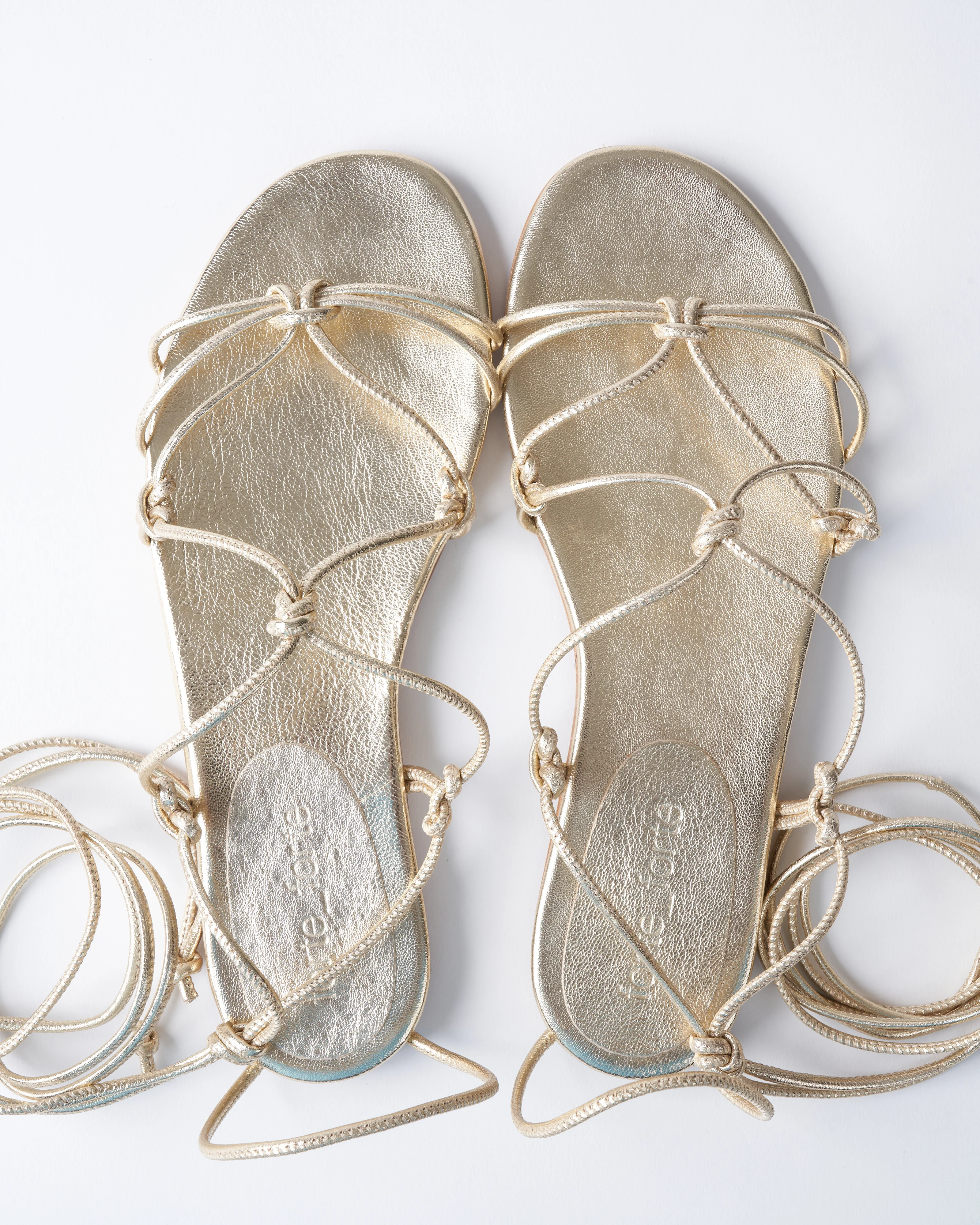 leather strings flat sandal - silver - Image 3