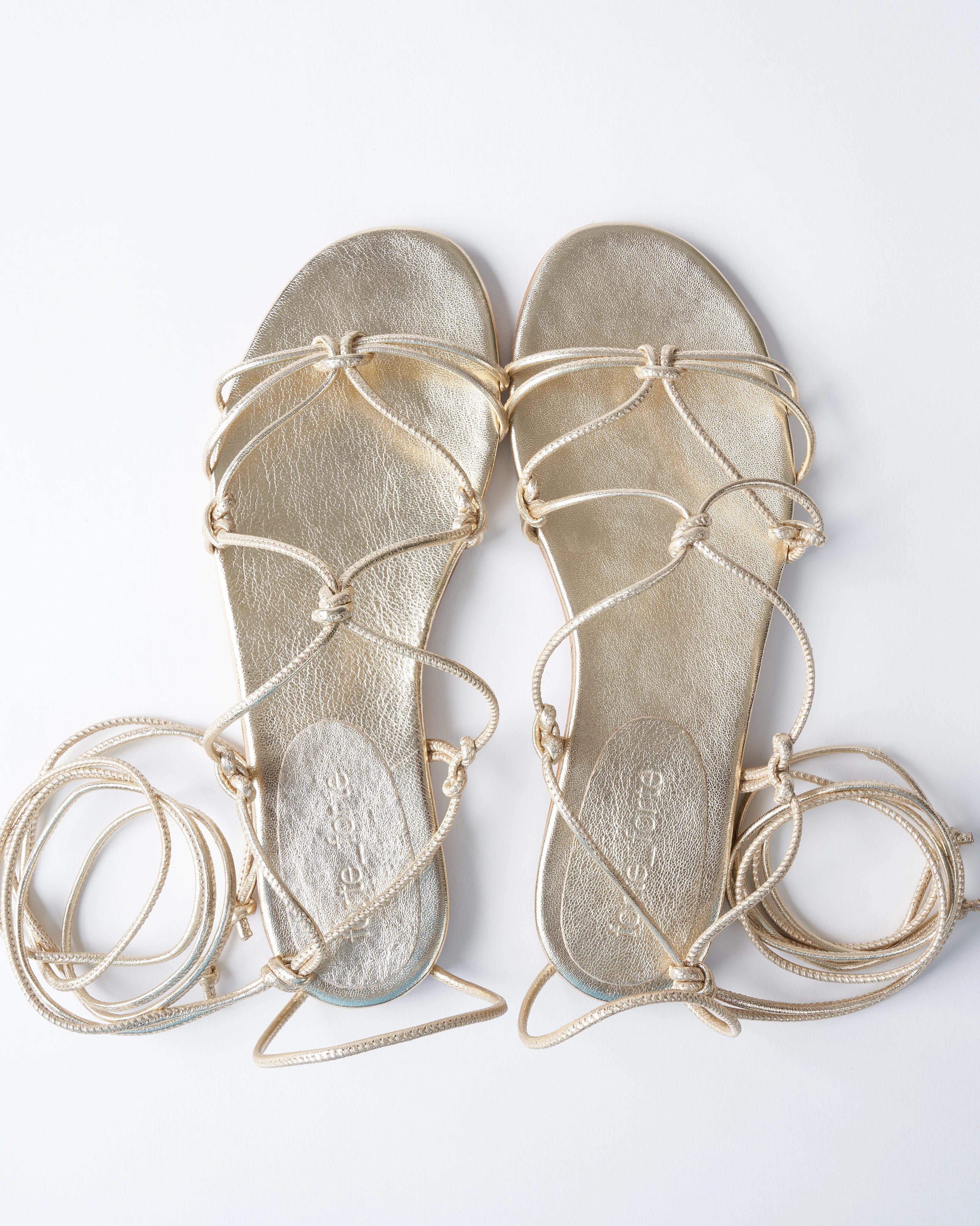 leather strings flat sandal - silver - Image 4