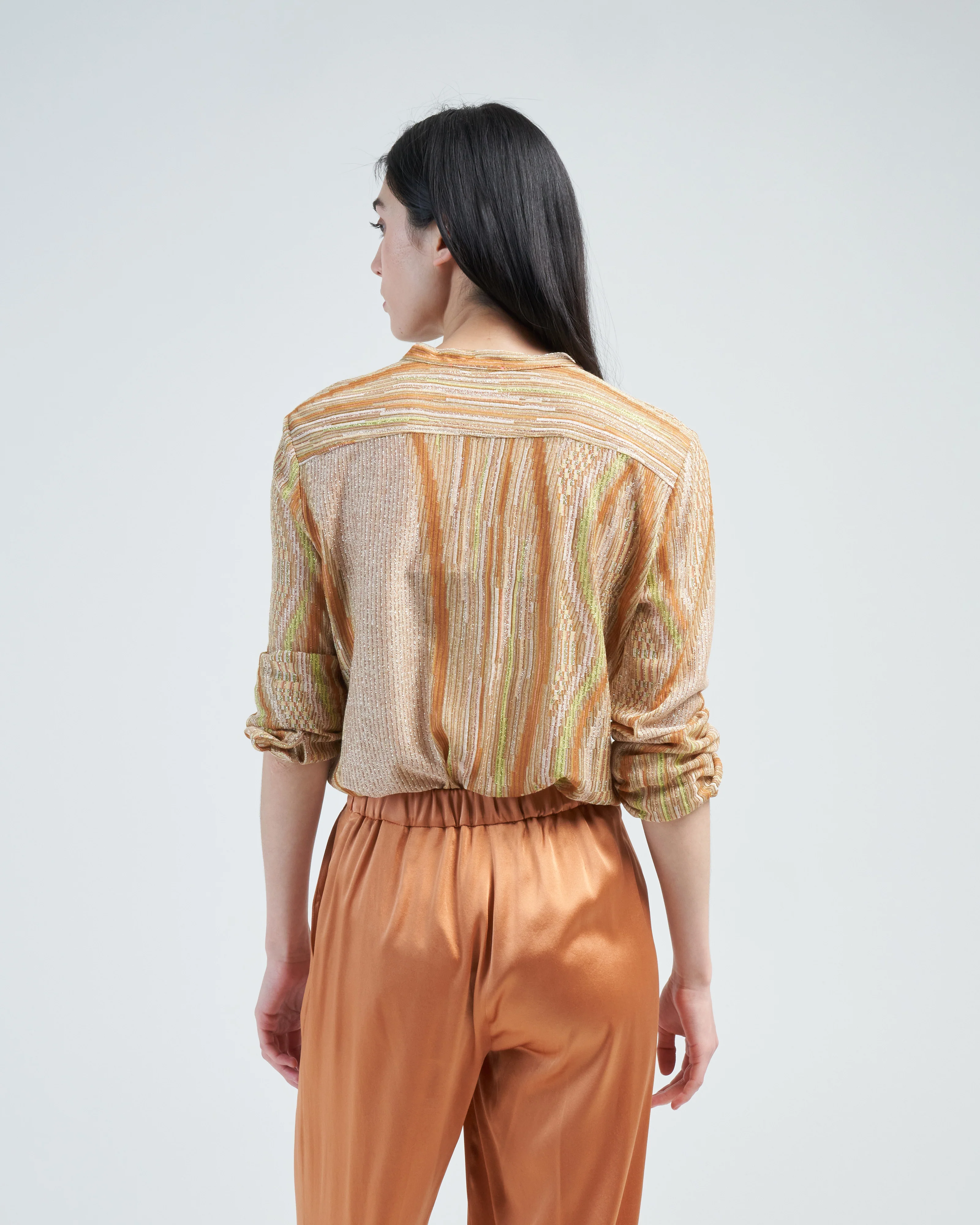 lurex jacquard jersey grandfather shirt - Image 4