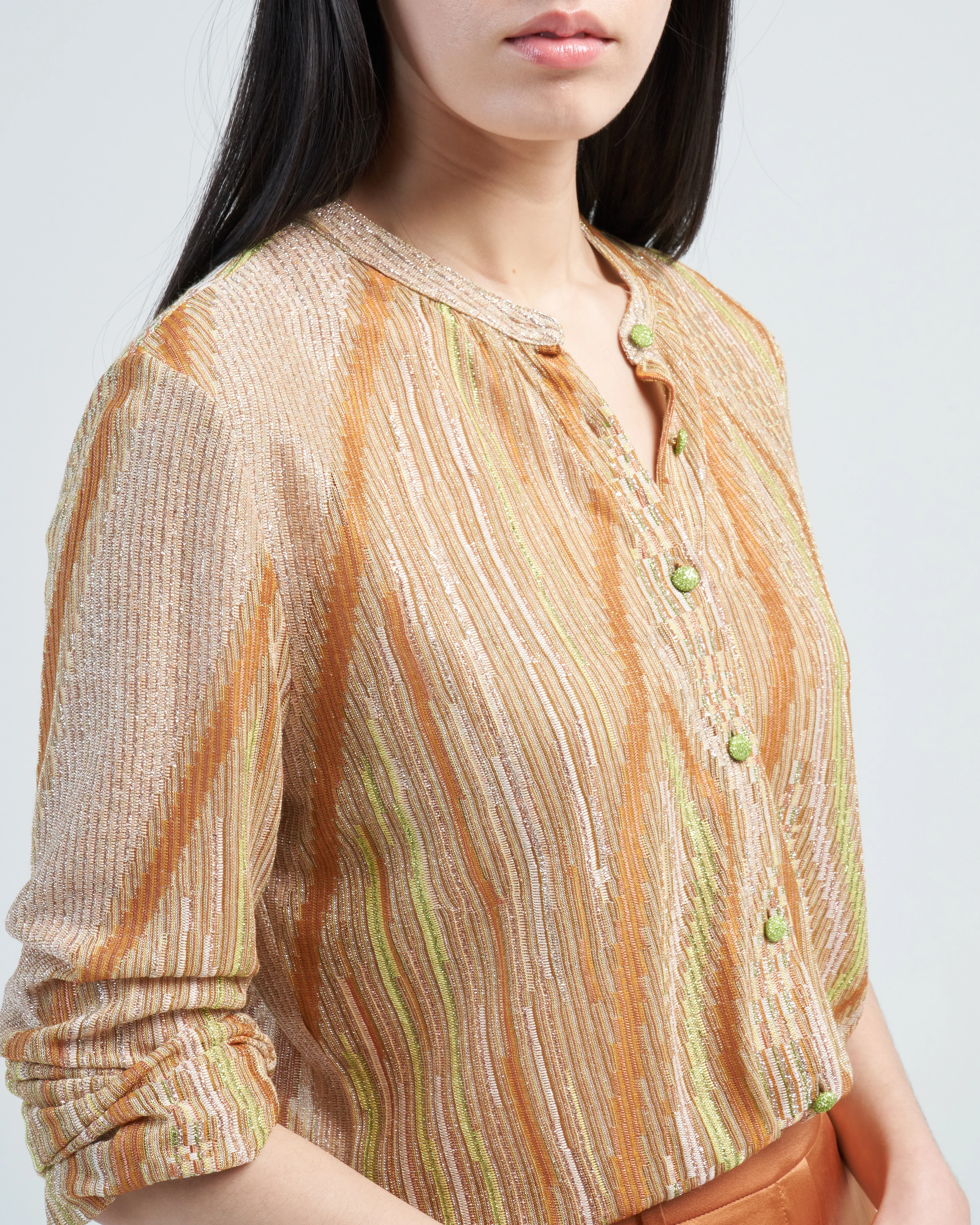 lurex jacquard jersey grandfather shirt - Image 5