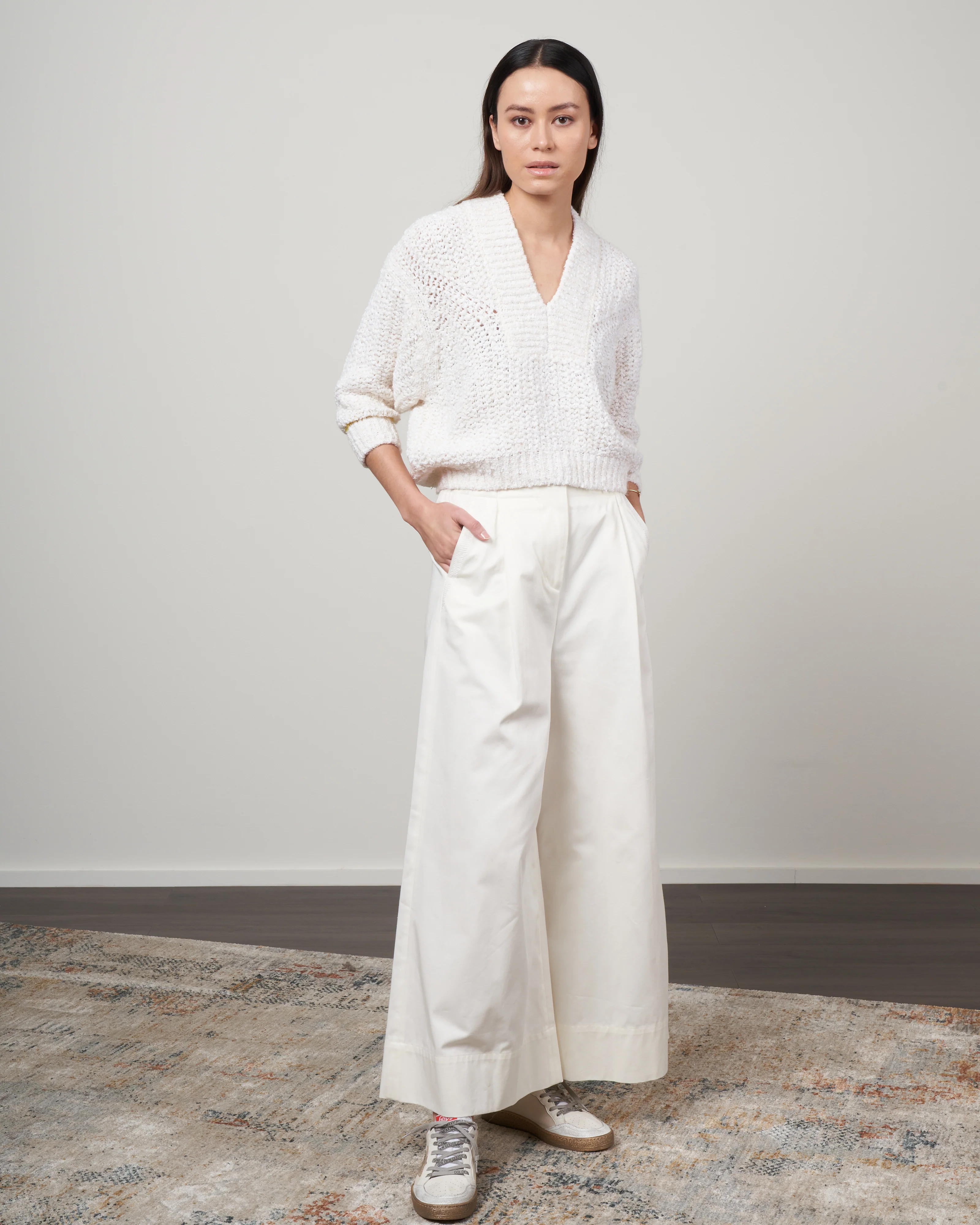 maglia mouliné organico sweater - bianco - Image 2