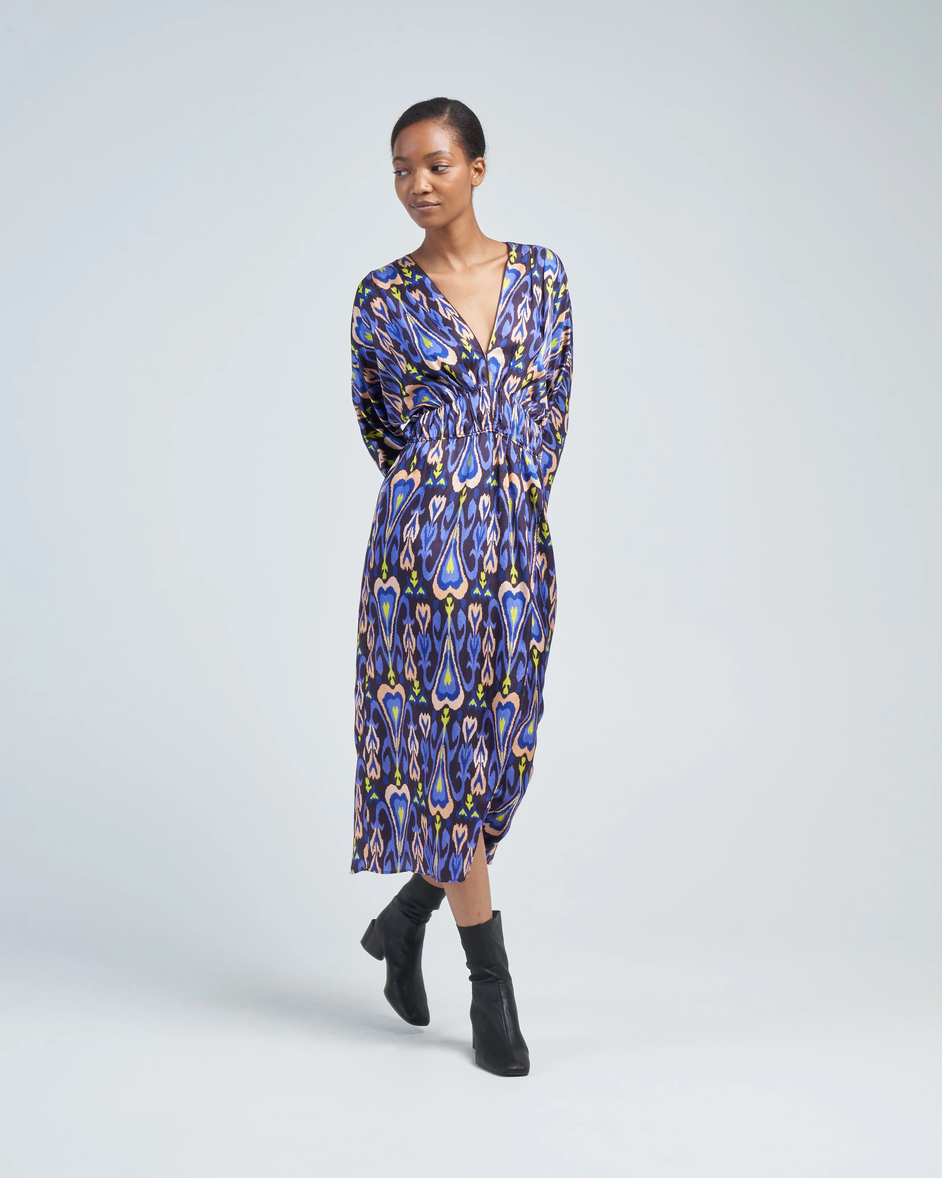 northern light print satin dress - Image 2
