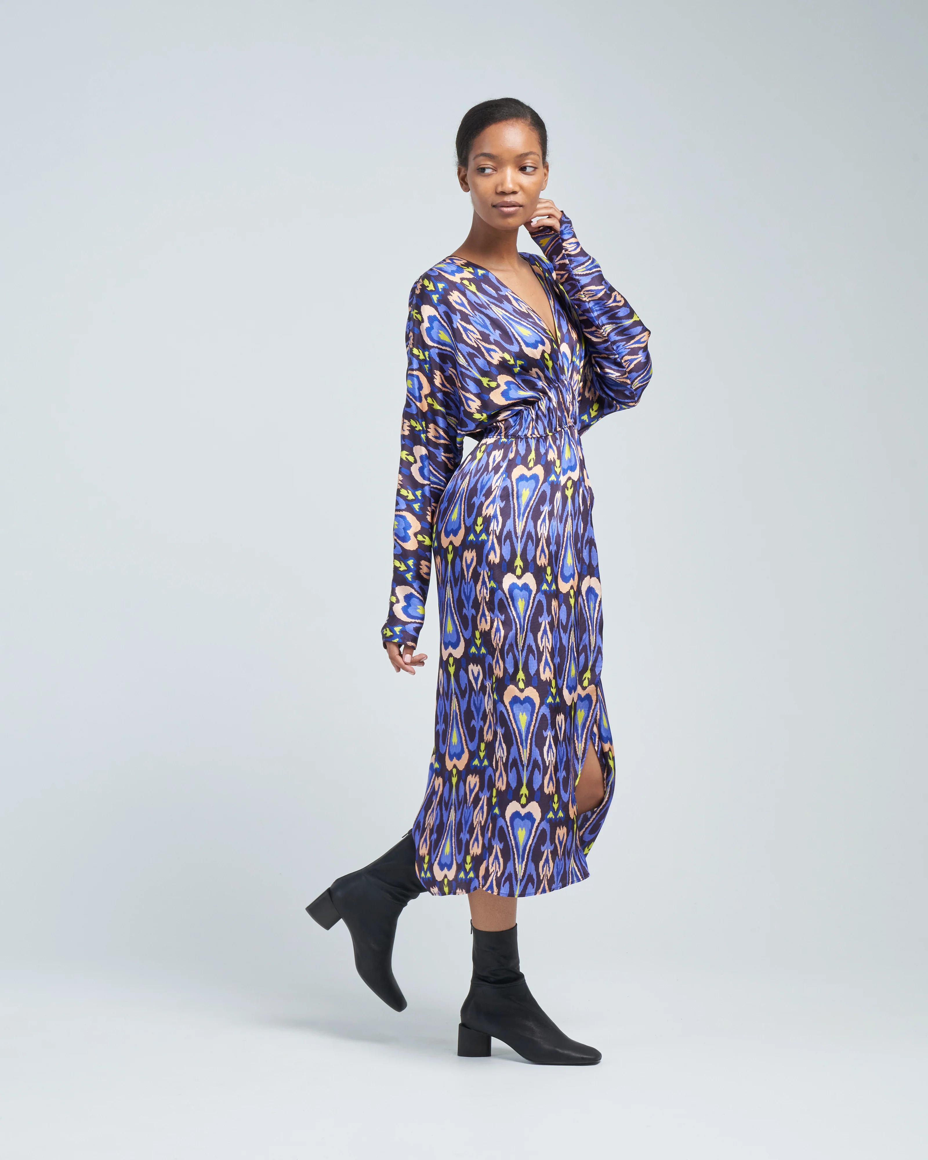 northern light print satin dress - Image 3