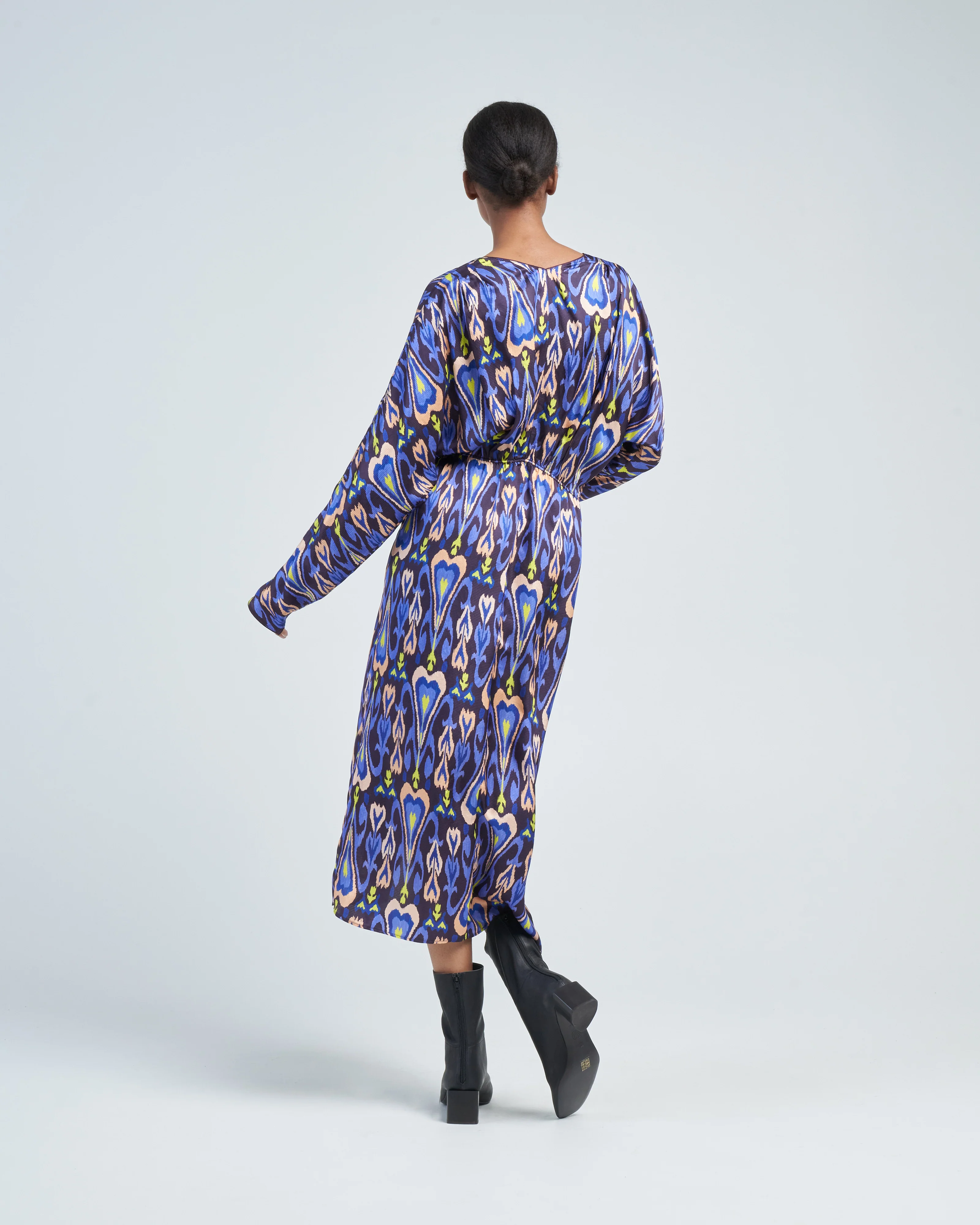 northern light print satin dress - Image 4
