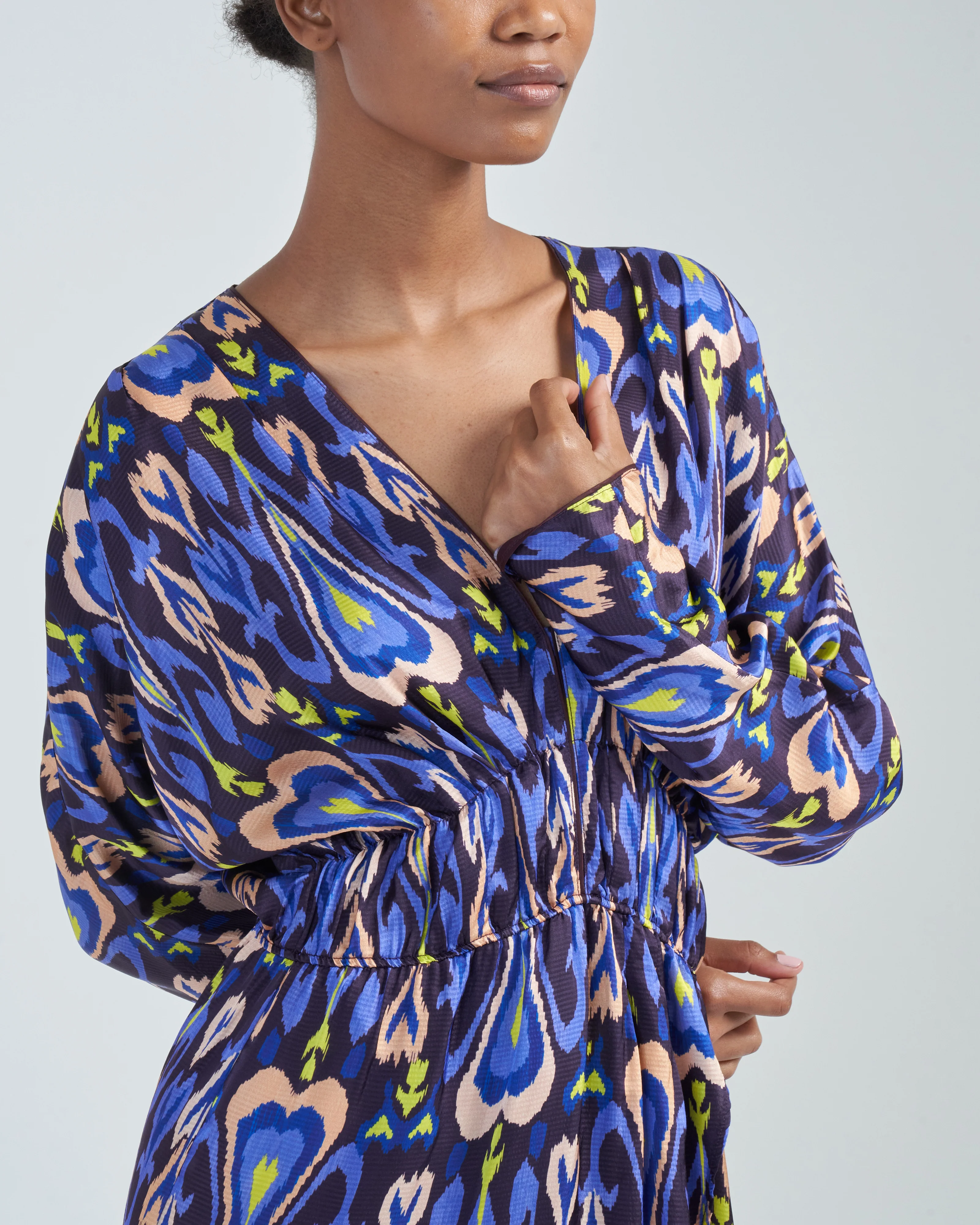 northern light print satin dress - Image 5