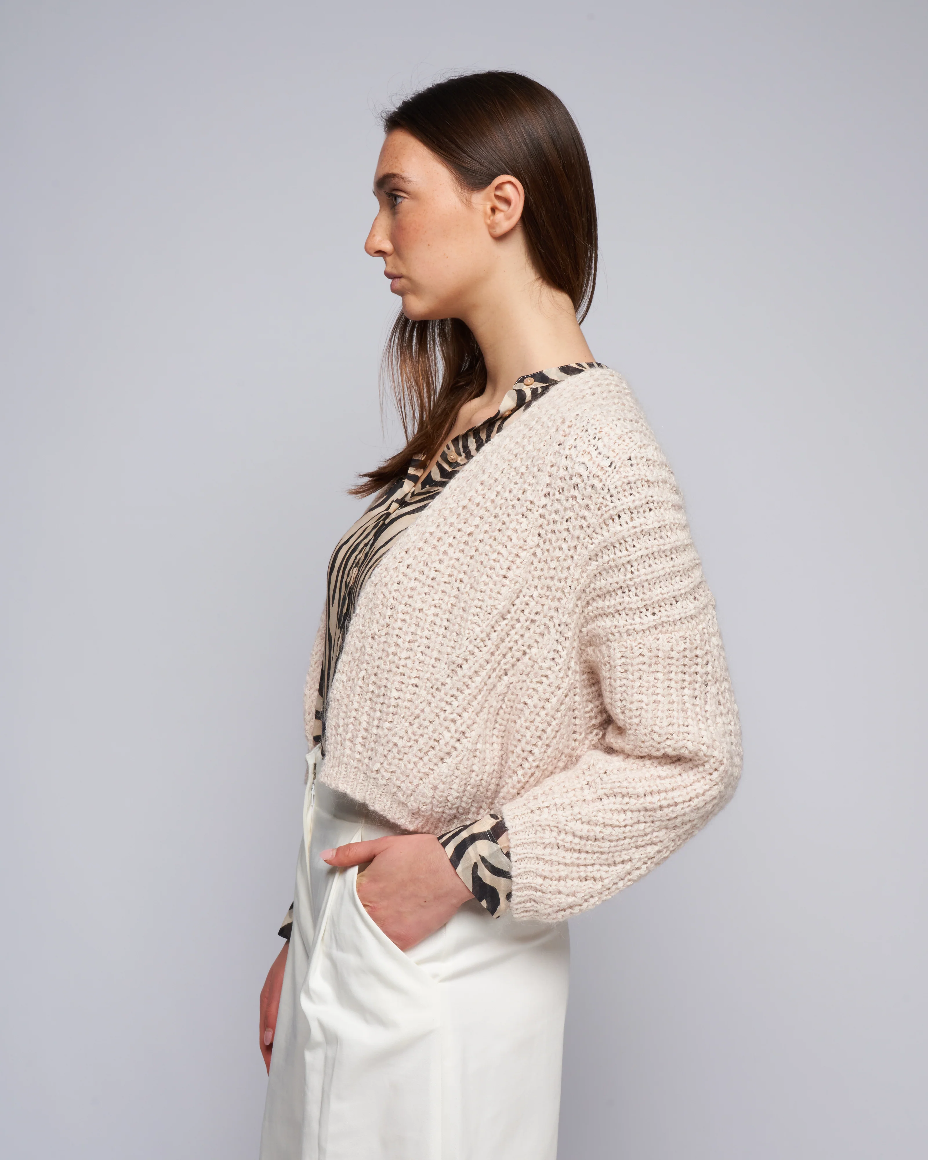 organic cotton and mohair cardigan - pure - Image 3