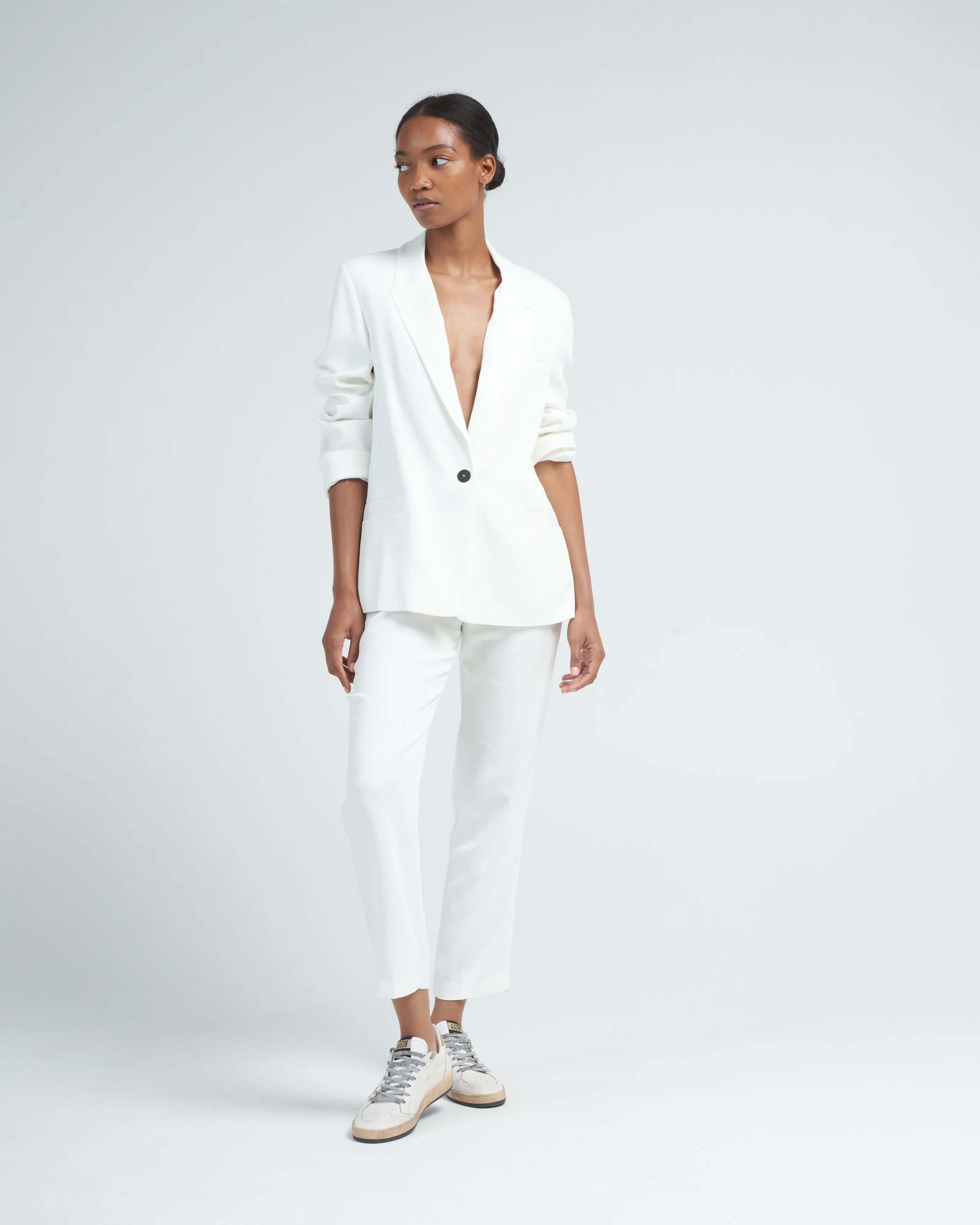 stretch crepe cady boxy jacket - Image 2