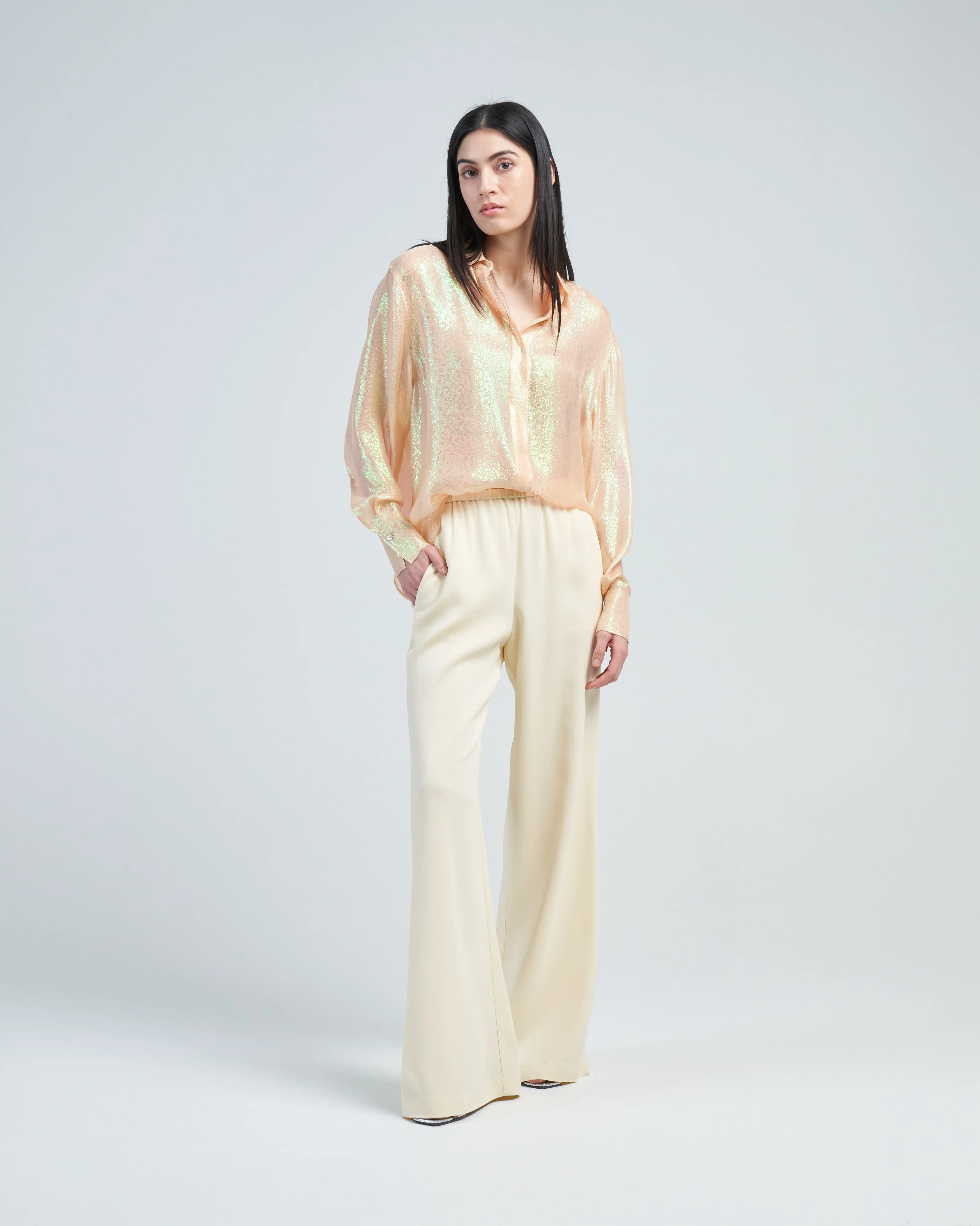 stretch crepe cady flared pants - Image 2