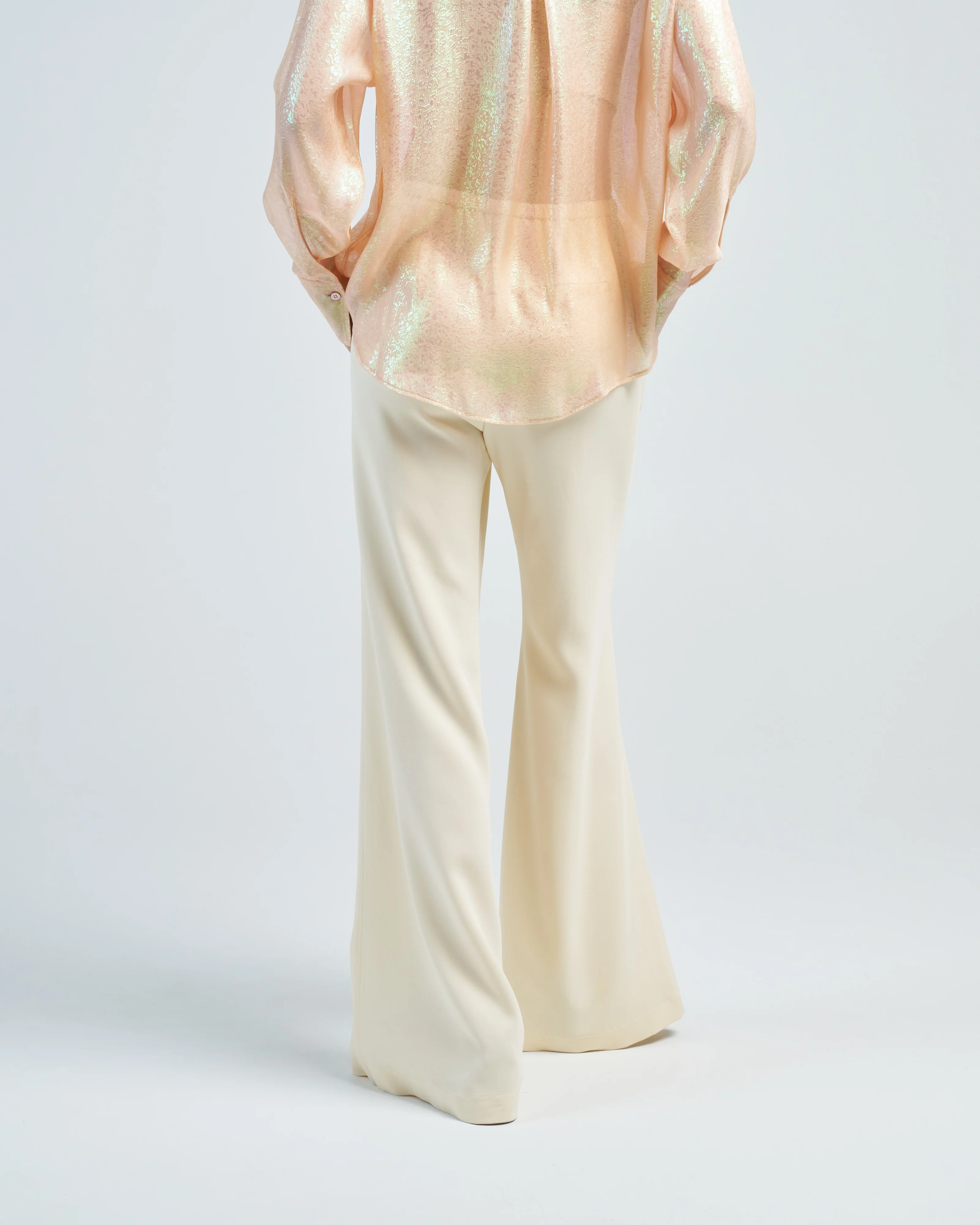 stretch crepe cady flared pants - Image 4