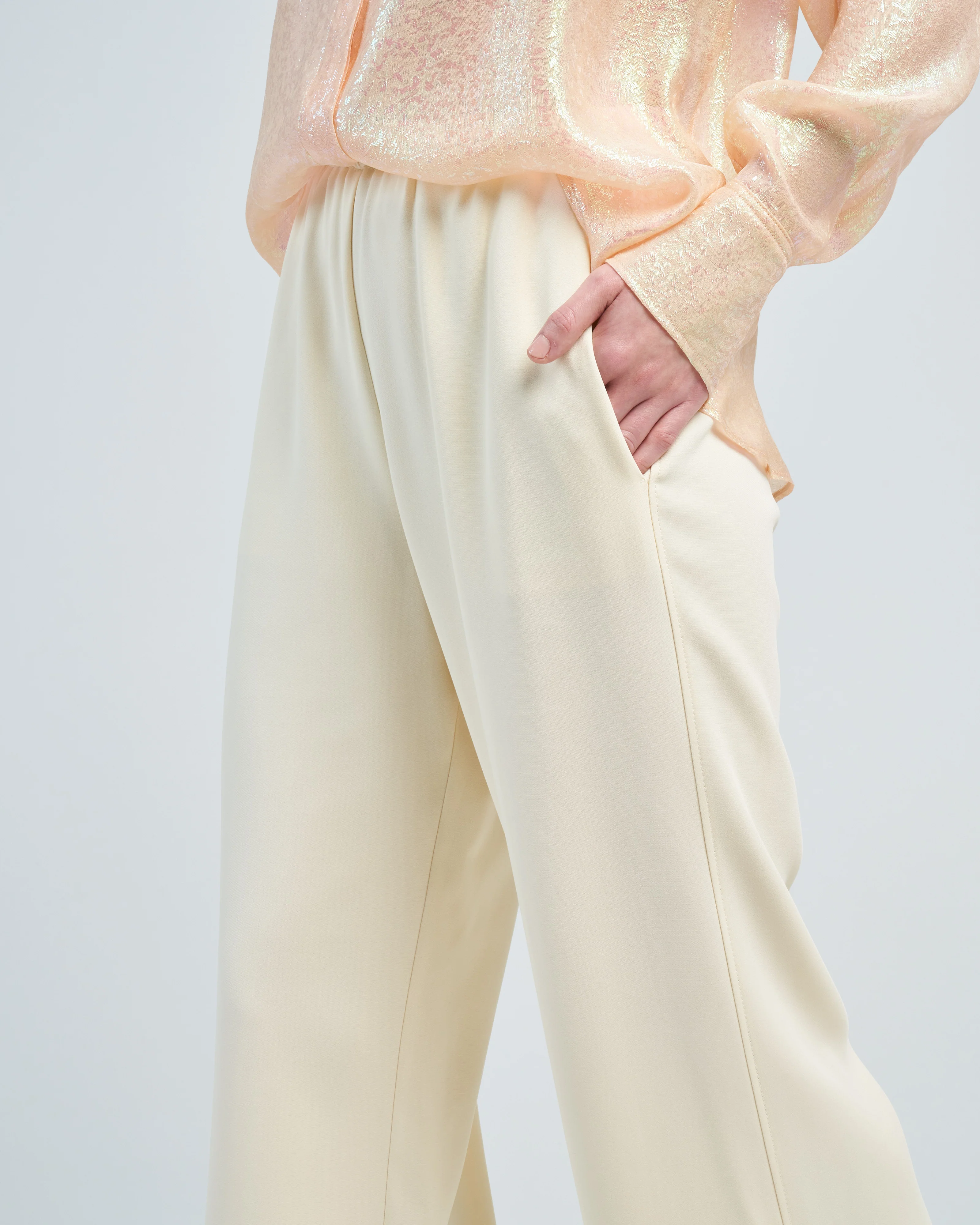 stretch crepe cady flared pants - Image 5